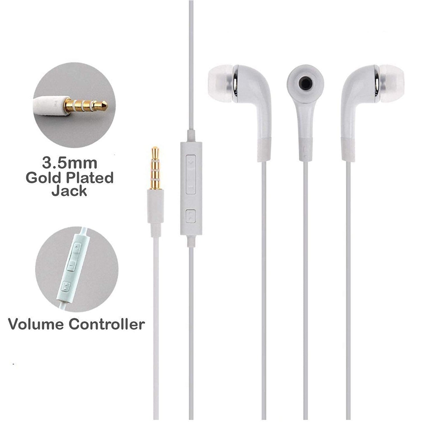 Earphone for Samsung Galaxy F41,Samsung F 41 Universal Earphones Headset Music with 3.5mm Jack Hi-Fi Gaming Sound Music Wired Noise Cancelling Dynamic Original YR-1S2|- White