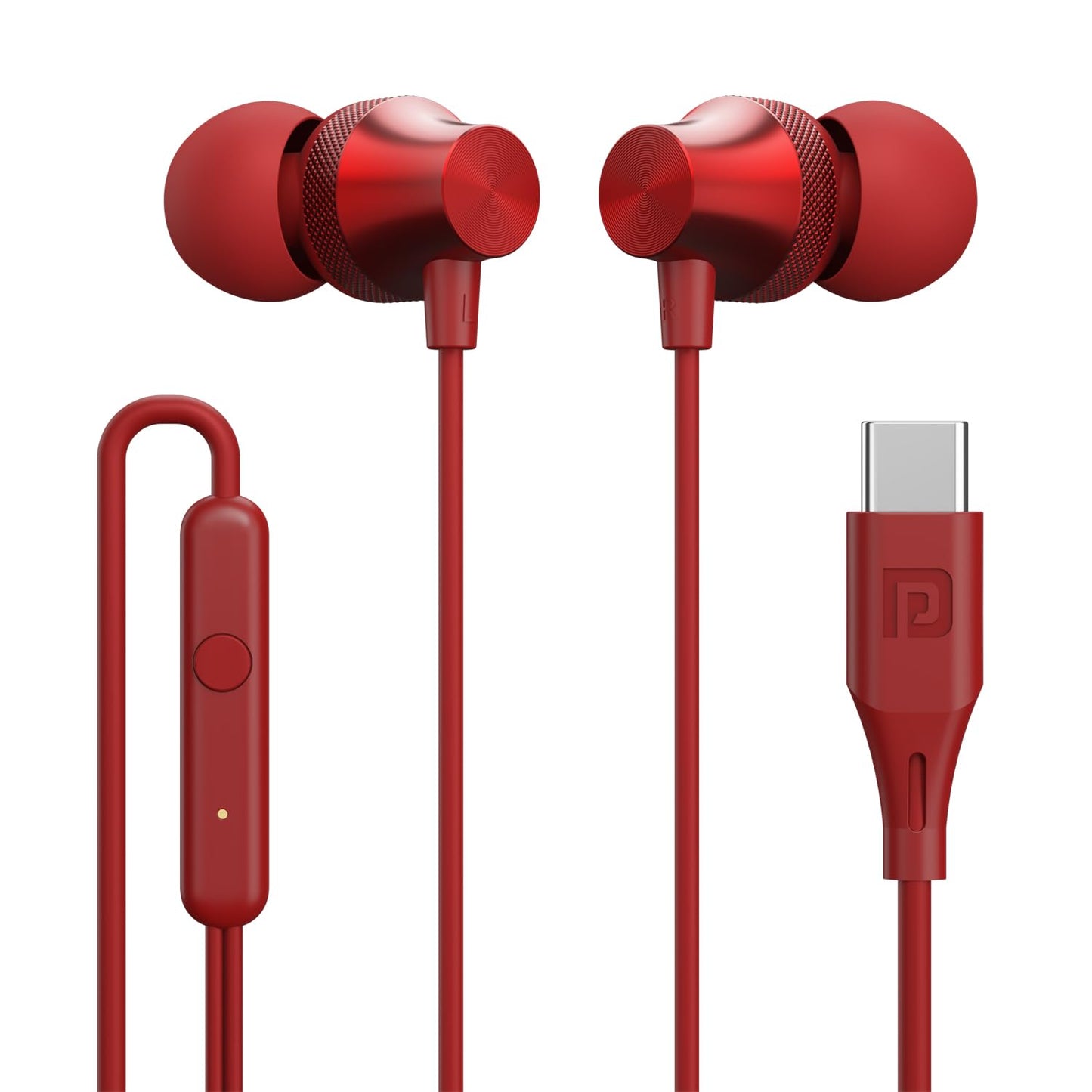 Portronics Conch Beat C in Ear Wired Earphones with Mic, Type C Audio Jack, 10mm Driver, 1.2m TPE Anti Tangle Wire, in line Mic Controls, Powerful Audio, Metal Alloy Body, Wide Compatibility(Silver)