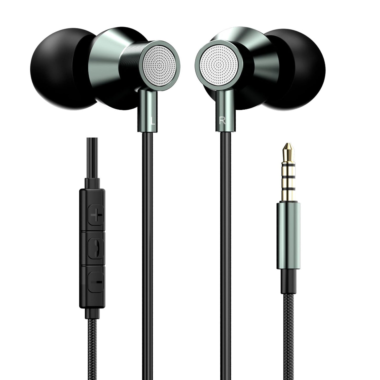 Portronics Conch Tune C in Ear Type C Wired Earphones with Mic,10mm Driver, 1.2m Nylon Braided Anti Tangle Wire, in line Controls, Metal Alloy Body, Wide Compatibility(Grey)