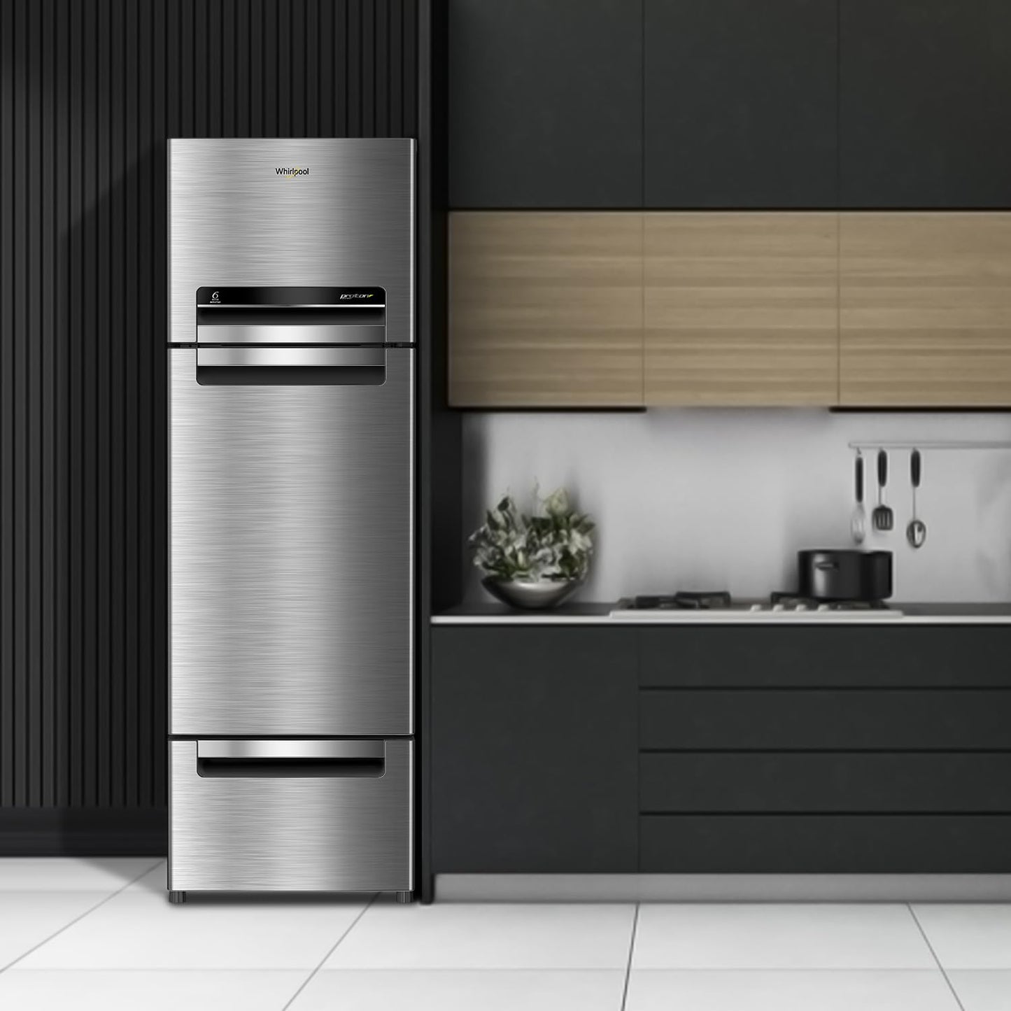 Whirlpool 270 L (Gross Capacity 300L) Frost Free Triple-Door Refrigerator (FP 313D PROTTON ROY ALPHA STEEL (Z)