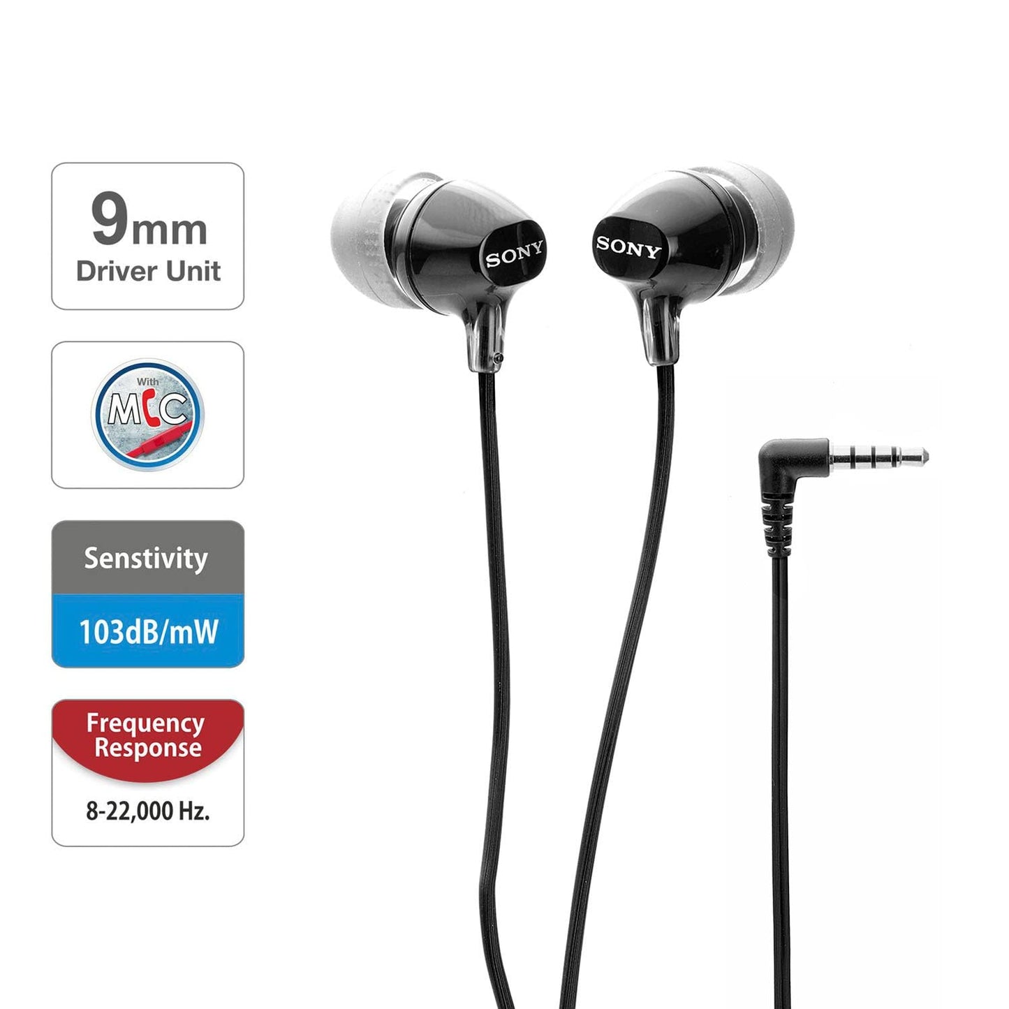 Sony MDR-EX14AP Wired in Ear Headphone with Mic (Black)