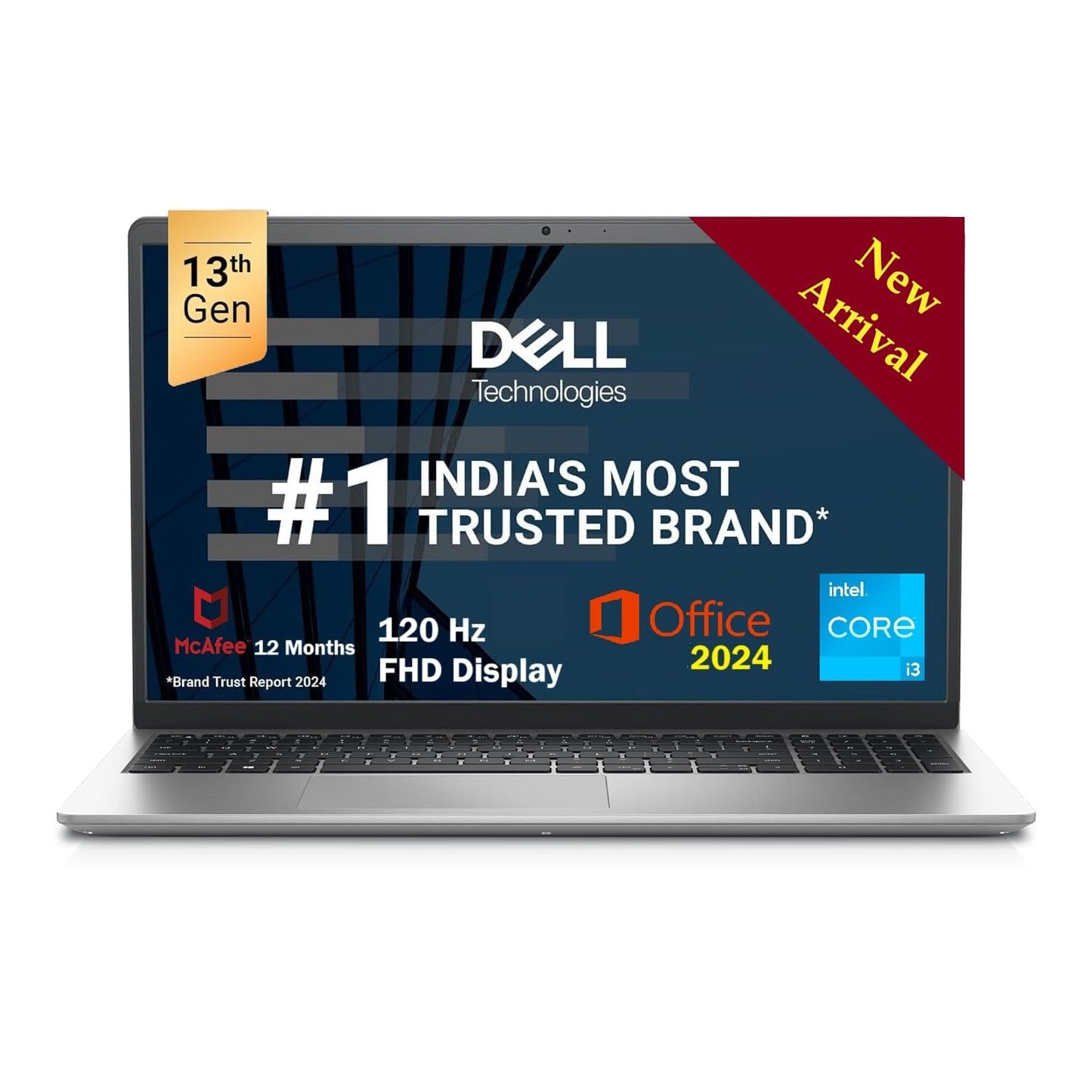 Dell Inspiron 3530 13th Gen Laptop, Intel Core i3-1305U, 8GB, 512GB SSD, 15.6" (39.62cm) FHD AG 120Hz 250 nits Display, Windows 11 + MSO'21 & McAfee 15 Month, Platinum Silver, Thin & Light- 1.62kg