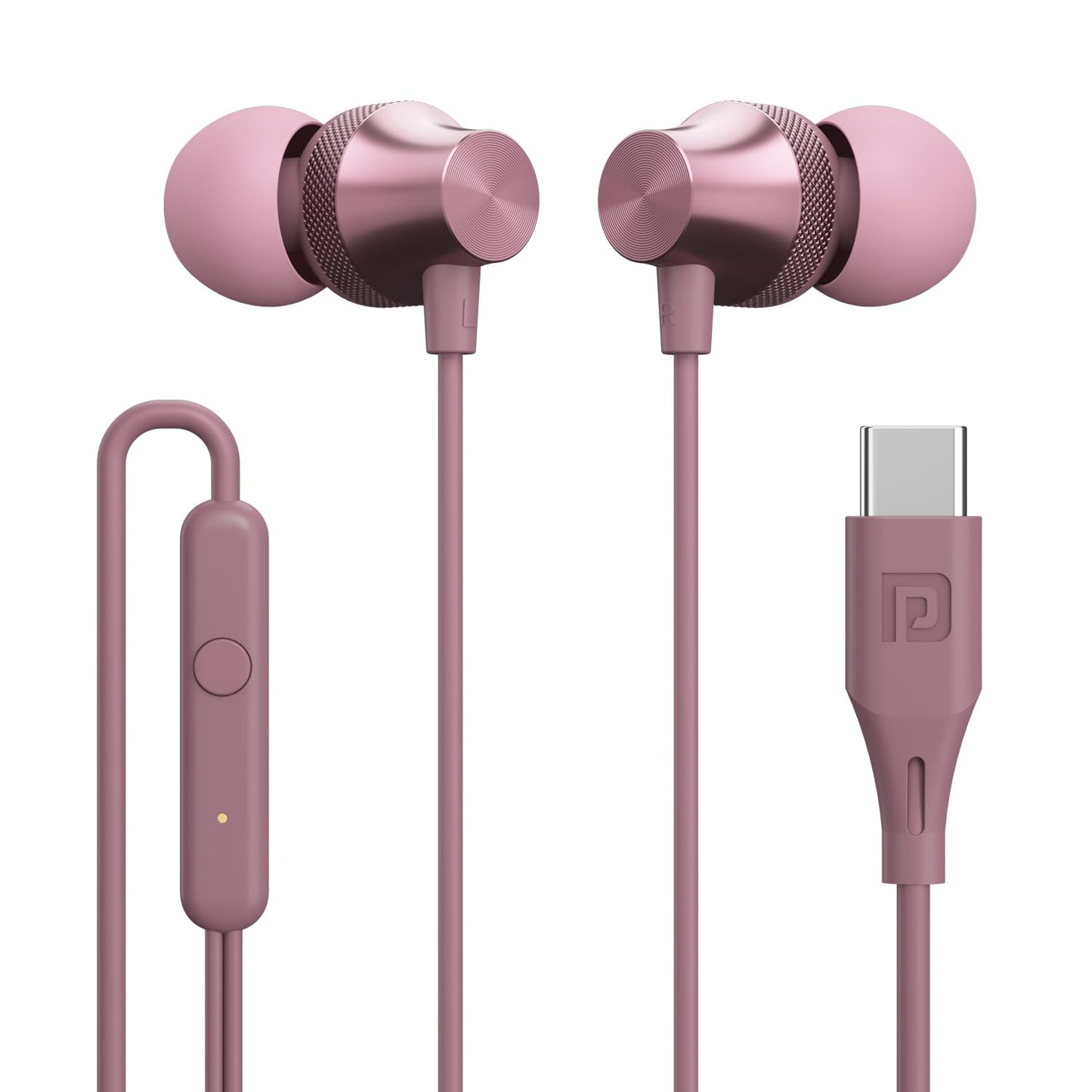 Portronics Conch Beat C in Ear Wired Earphones with Mic, Type C Audio Jack, 10mm Driver, 1.2m TPE Anti Tangle Wire, in line Mic Controls, Powerful Audio, Metal Alloy Body, Wide Compatibility(Silver)
