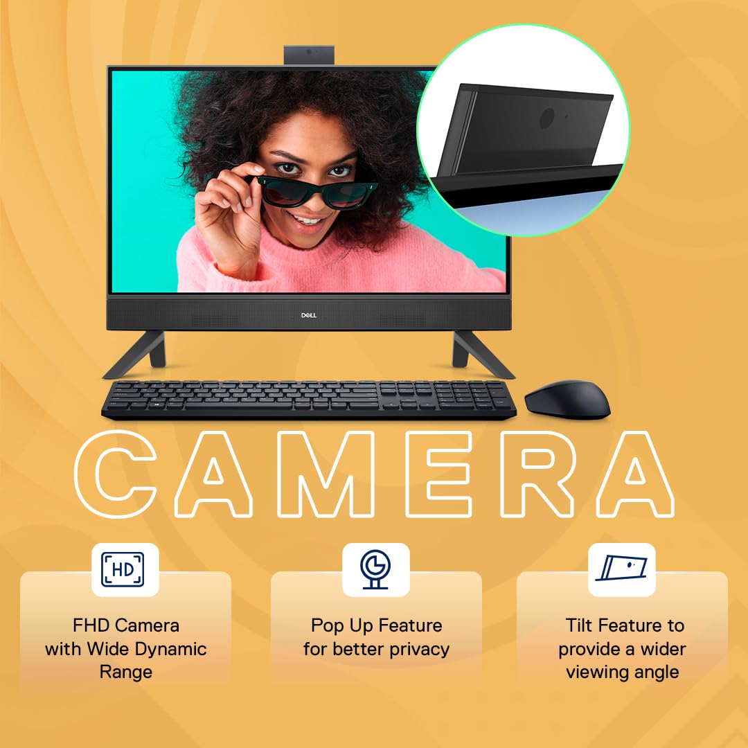 Dell 24" All-in-One PC (5420), 13th Gen Intel i5-1335U, 8GB DDR4, 512GB SSD, 23.8" FHD AG Infinity Narrow Border, Pro Wireless Keyboard + Mouse, Cover Black Molded Chin, Win11 + Office H&S 2021