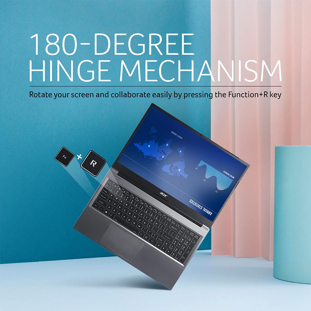 Acer Aspire Lite,13th Gen, Intel Core i3-1305U, 16GB RAM, 512GB SSD, Full HD, 15.6"/39.62cm, Windows 11 Home, Steel Gray, 1.59KG, AL15-53, Metal Body, 36 WHR, Thin and Light Premium Laptop