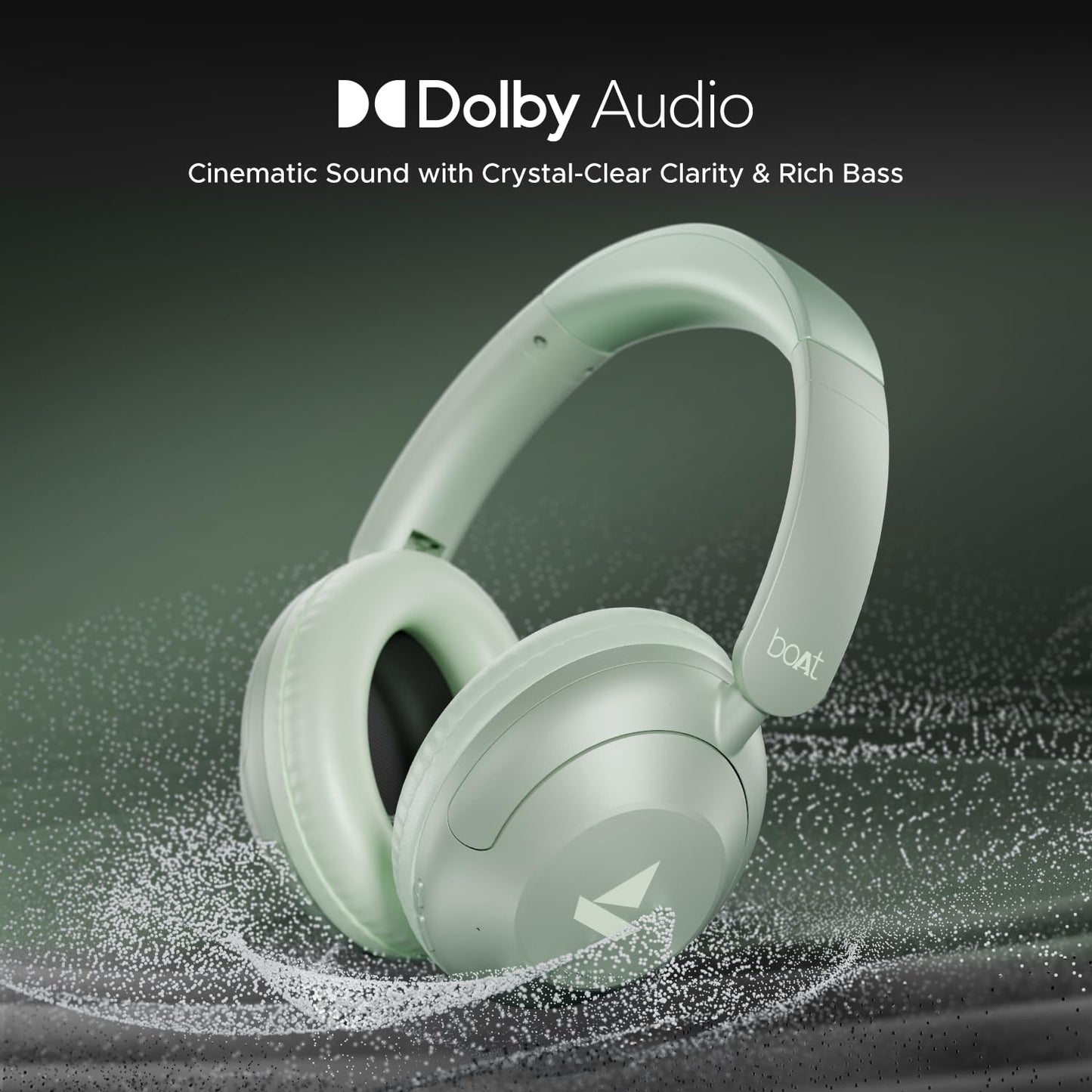 boAt Rockerz 650 Pro (2025 Launch),Touch/Swipe Controls,Dolby Audio,80Hrs Battery,2Mics Enx,Fast Charge,App Support,Dual Pair,Bluetooth Over Ear Headphones,Wireless Headphone with Mic (Sage Green)