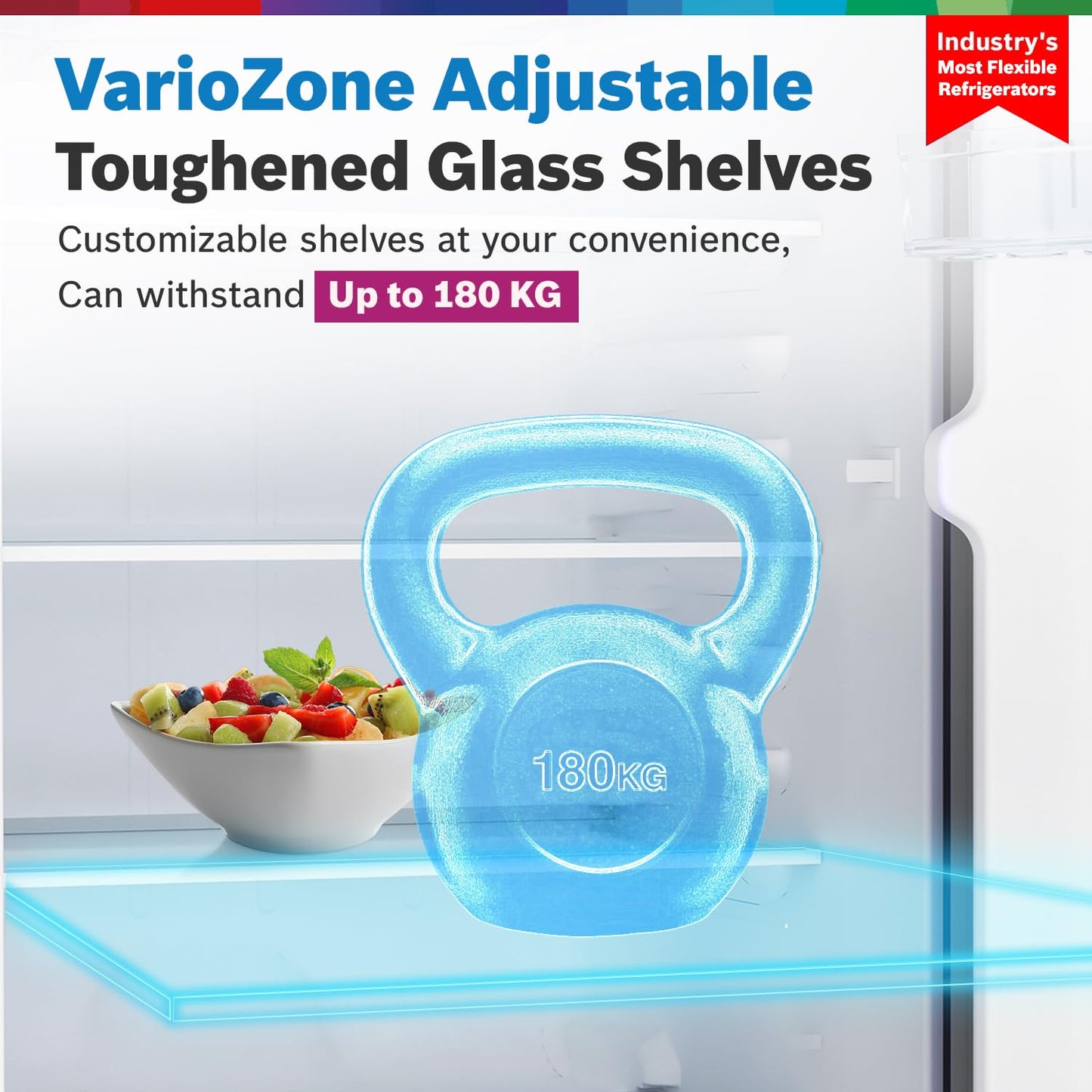 Bosch MaxFlex Convert 303L 3 Star Inverter Frost Free Triple Door Refrigerator (2023 model, CMC33S03NI, 8-in-1 Convertible, UV Protected Body Shield, VitaFresh Technology, Adaptive UI, Sparkly Steel)