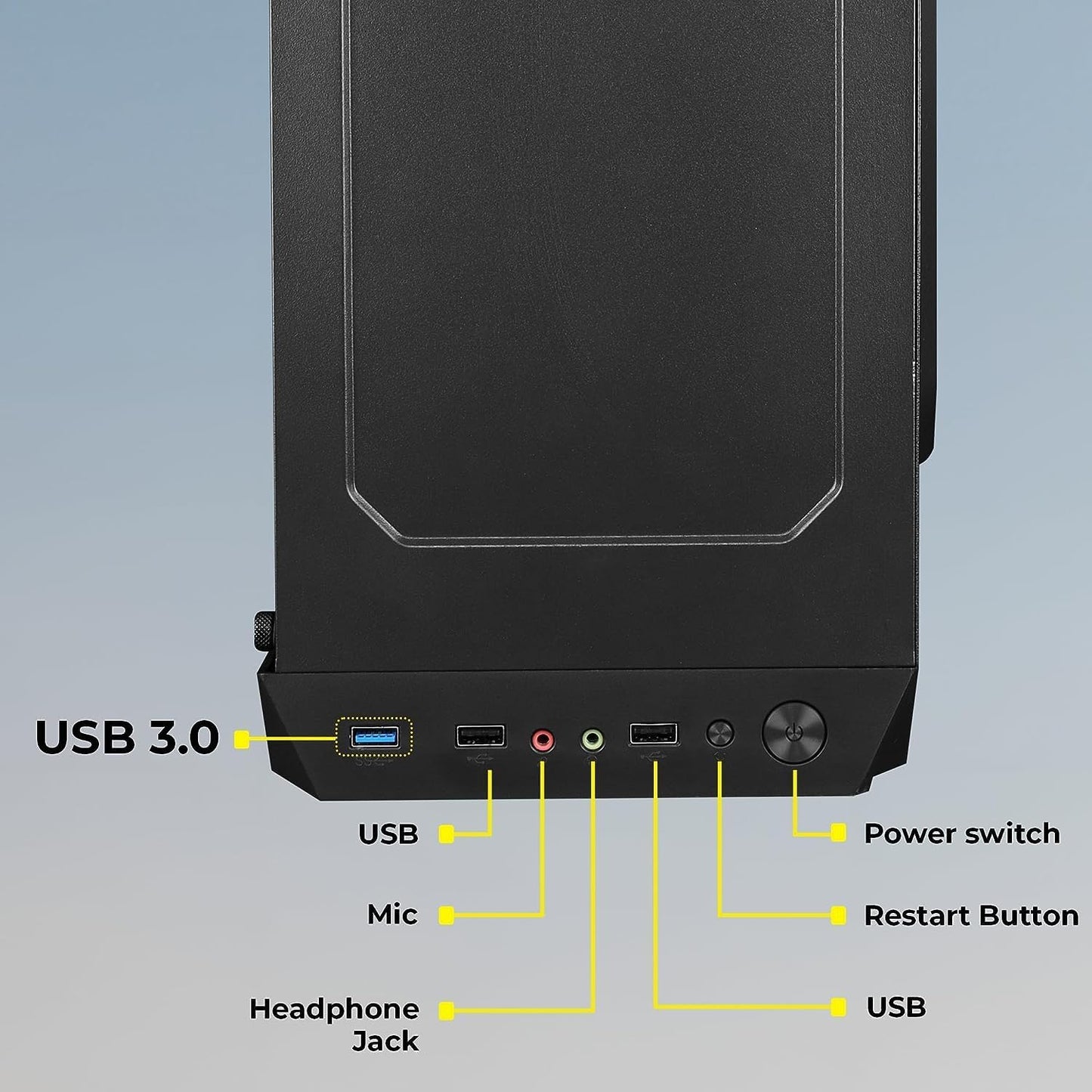PowerDesk Desktop Computer Set, i7 4th Gen,256 GB SSD/16gb ram, 1 TB HDD, 22" HD LED Monitor, Wireless Keyboard & Mouse, WiFi, Windows 10, MS Office (16-256-1TB)
