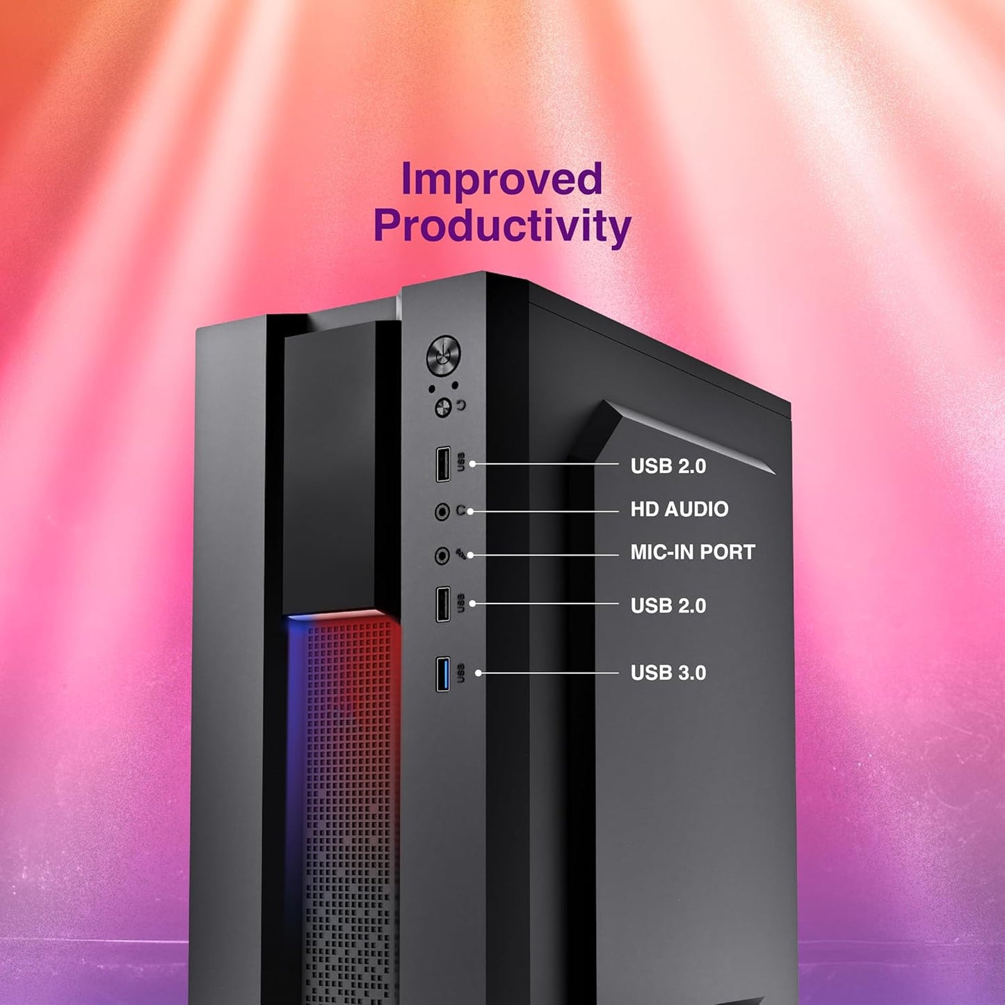 Pratyush KK5 Tower Desktop Computer PC - Core i5-4570 Processor CPU (3.2GHz) | 16GB DDR3 RAM | 512GB M.2 SSD | WiFi | HDMI/VGA | RGB Lighting | HD Graphics | Pre-Installed Win11 OS and Softwares