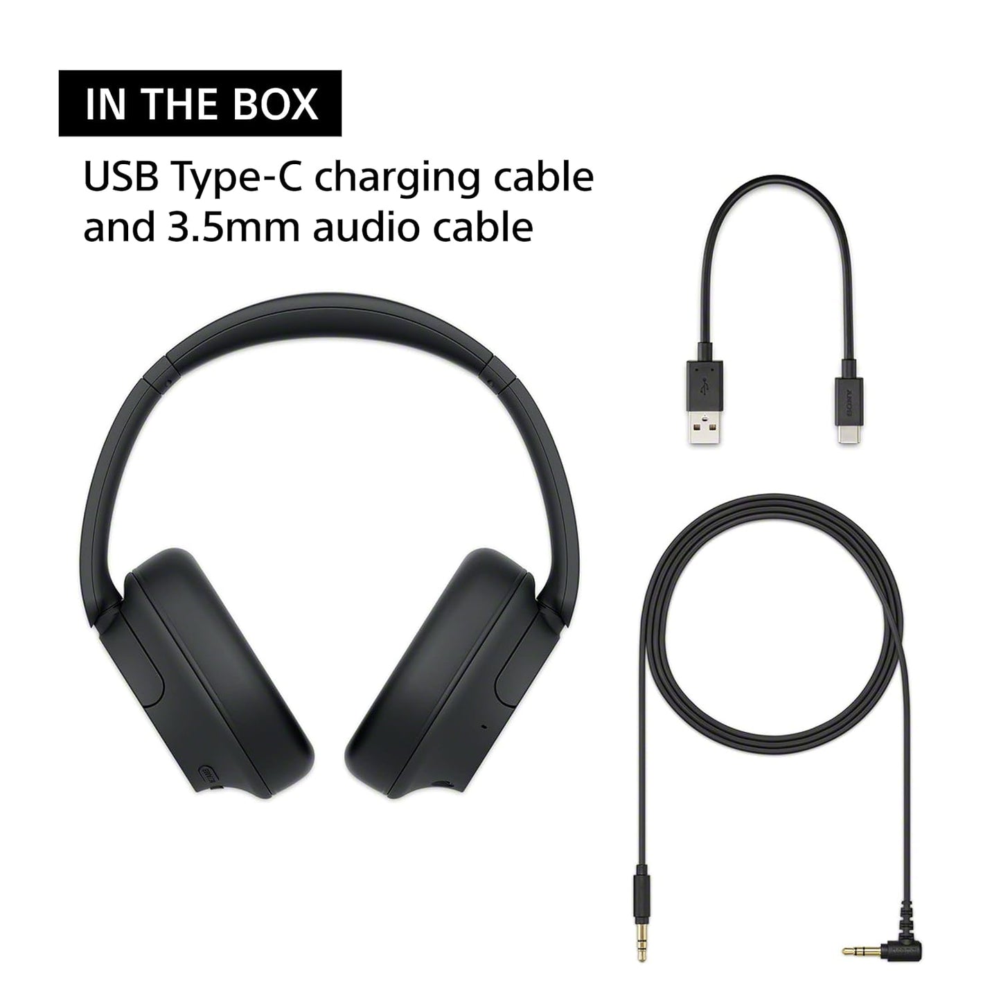 Sony WH-CH720N Active Noise Cancellation Wireless Bluetooth Over Ear Headphones with Mic, Adaptive Sound Control, Quick Charge, Up to 35Hrs Battery, Customized EQ- Black