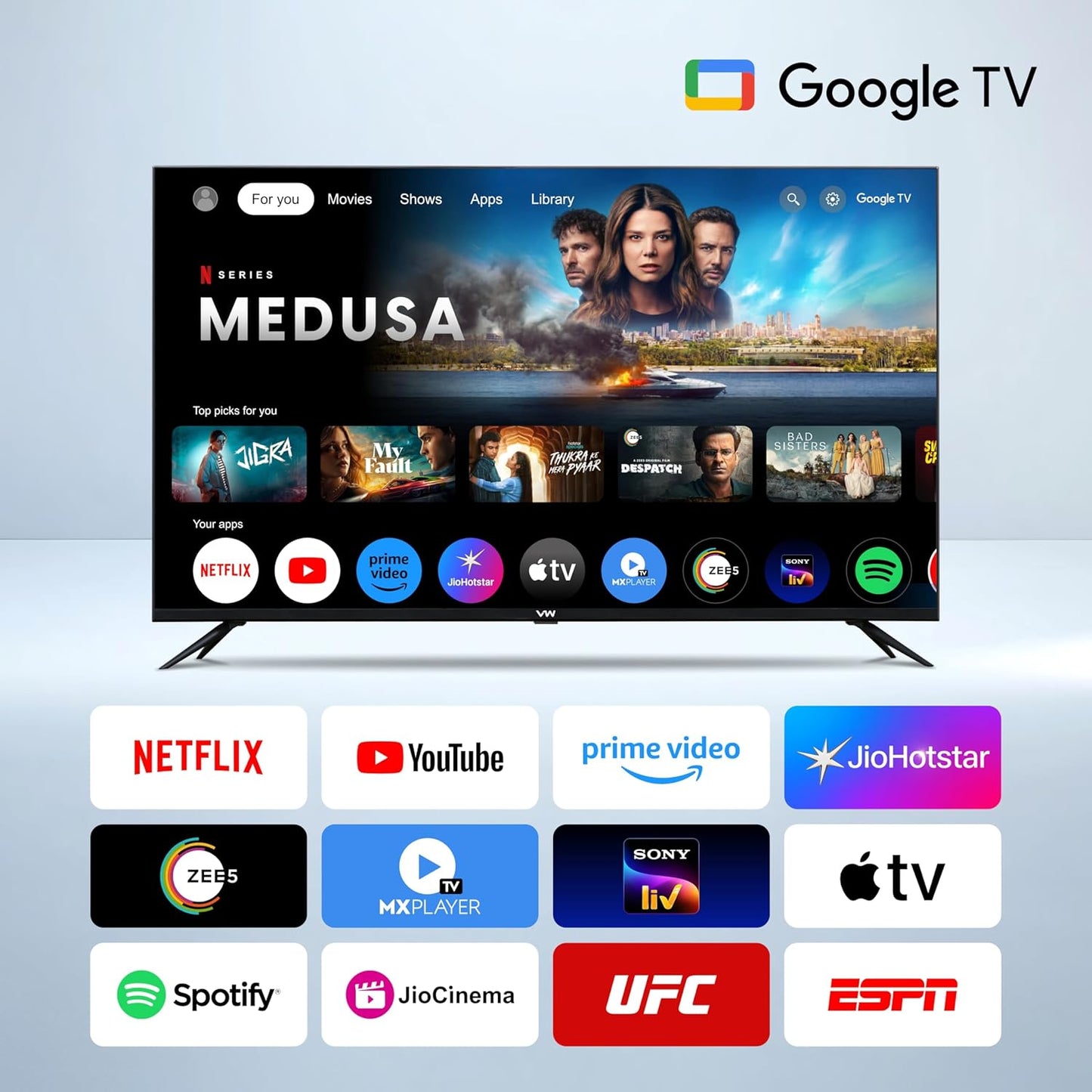 VW 80 cm (32 inches) Pro Series HD Ready Smart QLED Google TV VW32GQ1