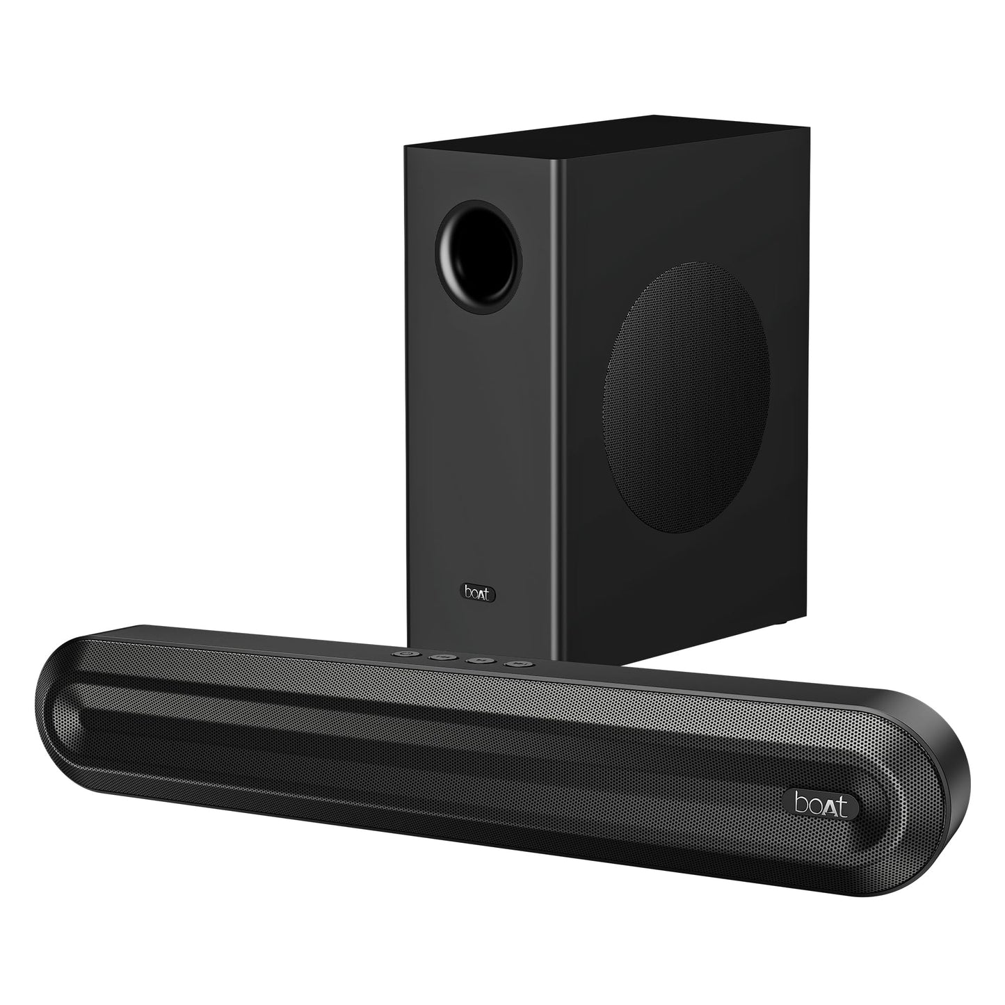 boAt Aavante Prime 5.1 5000DA (2025 Launch), Dolby Atmos, 500W, 5.1CH w/Wired Subwoofer & Wired Satellites, Multi Compatibility, Bluetooth Sound bar, Home Theatre Soundbar Speaker(Premium Black)