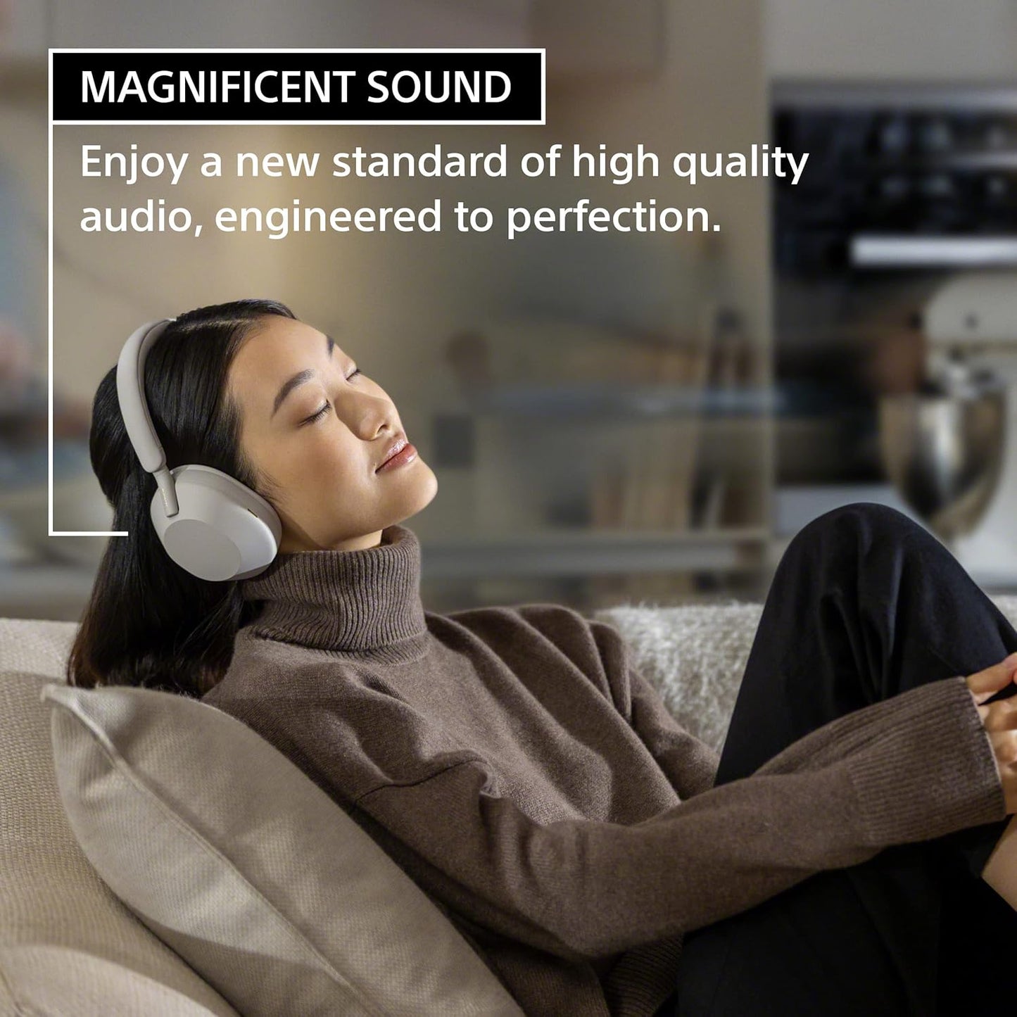 Sony WH-1000XM5 Best Active Noise Cancelling Wireless Bluetooth Over Ear Headphones with Mic for Clear Calling,Battery Life 30 Hours -Black