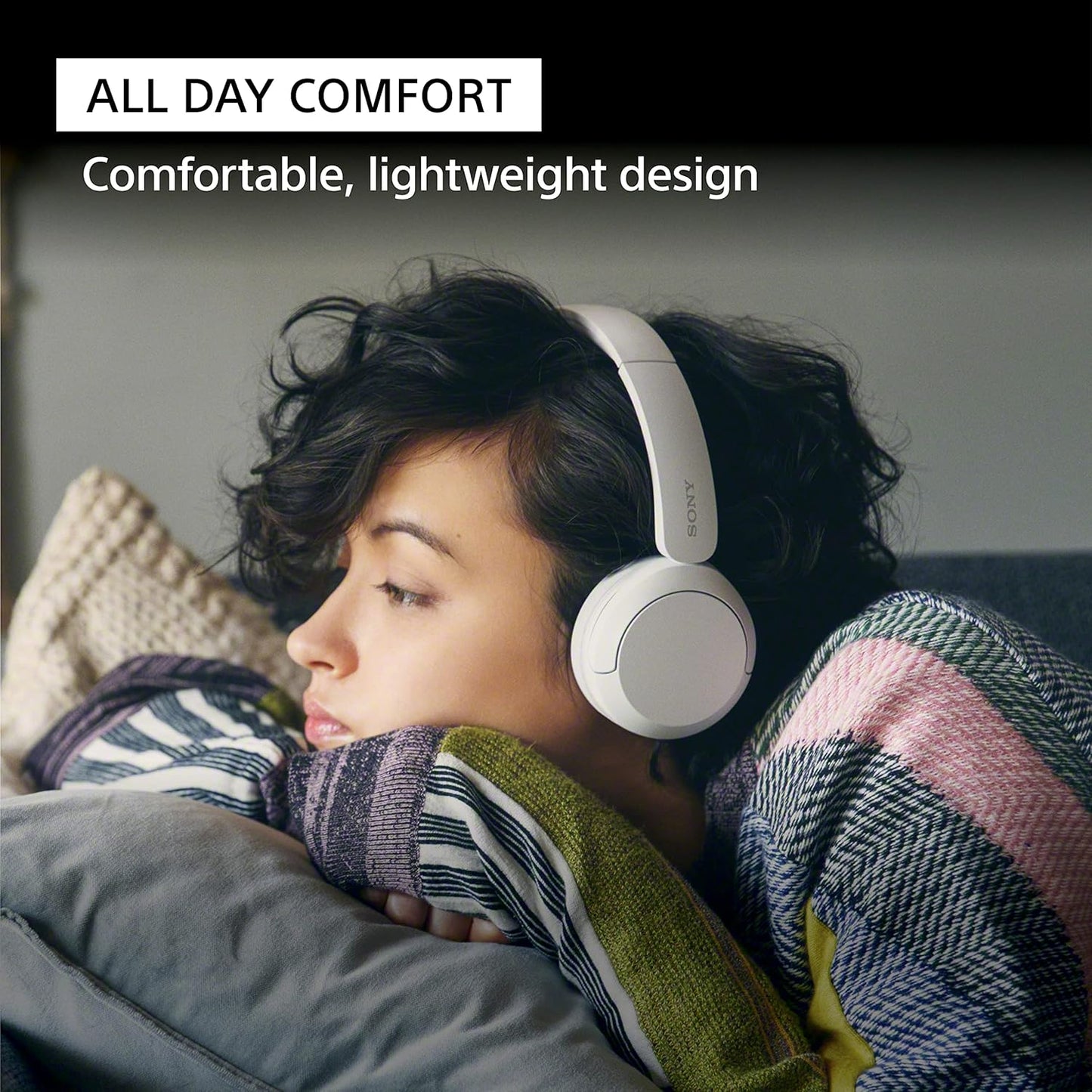 Sony WH-CH520 Wireless Bluetooth Headphones On Ear with Mic, Up to 50Hrs Battery, Quick Charge, DSEE Upscale, Multipoint Connectivity, Voice Assistant, Customized EQ-Black