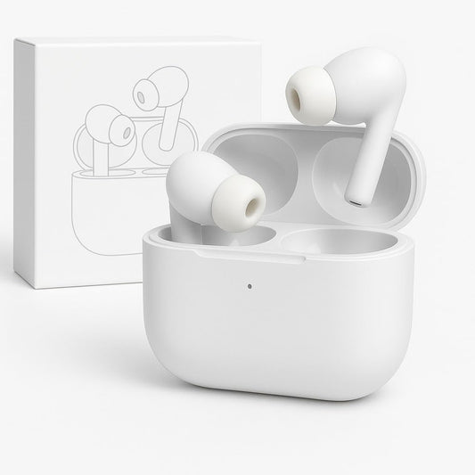 AlakhDM Wireless Earbuds Bluetooth 5.3 TWS Earphones Full Touch Control Headphones Built-in Microphone Immersive Sound Quality Ensure Fast Stable & Connection Smart LED Headset Sports Bud (White)