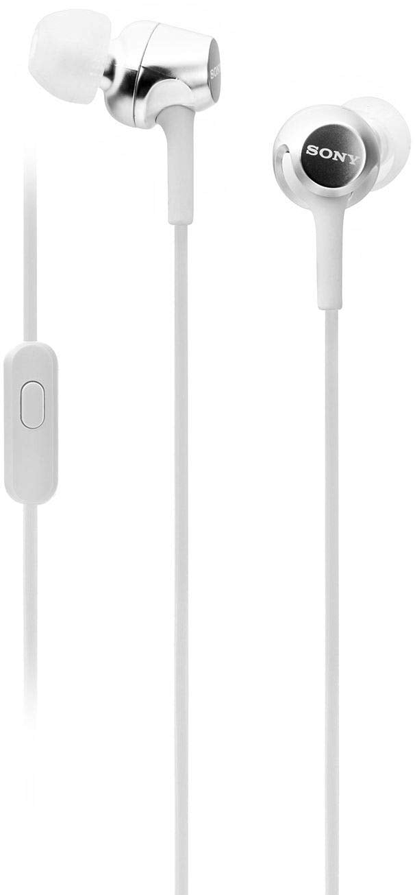 Sony MDR-EX155AP Wired in Ear Headphones with Tangle Free Cable, 3.5mm Jack, Headset with Mic for Phone Calls and 1 Year Warranty - (Black)