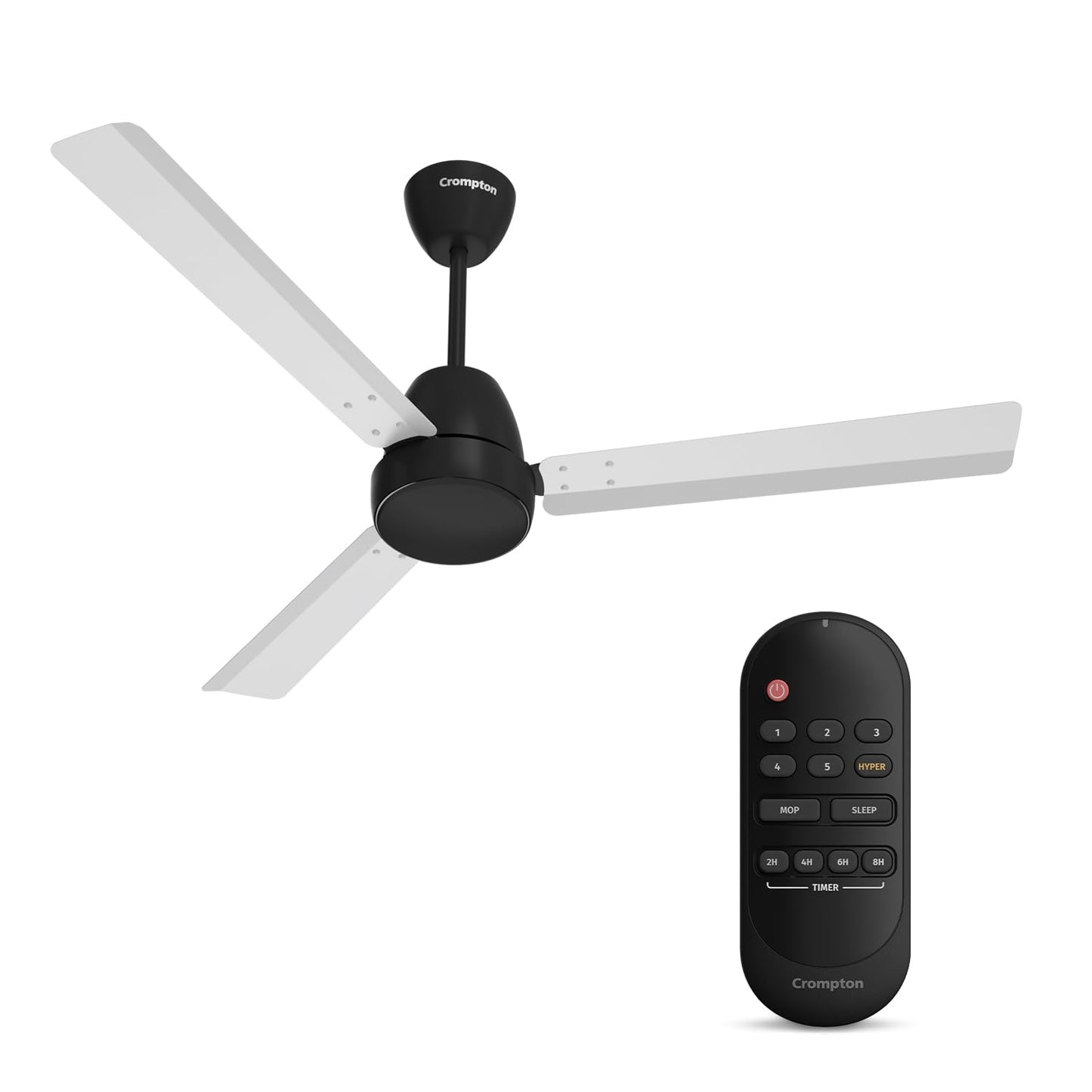 Crompton Energion Nucleoid 1200mm BLDC Ceiling Fan | Remote Control | BEE 5 Star Energy Rated | High Air Delivery | 4 Years Manufacturer Warranty | Silver White