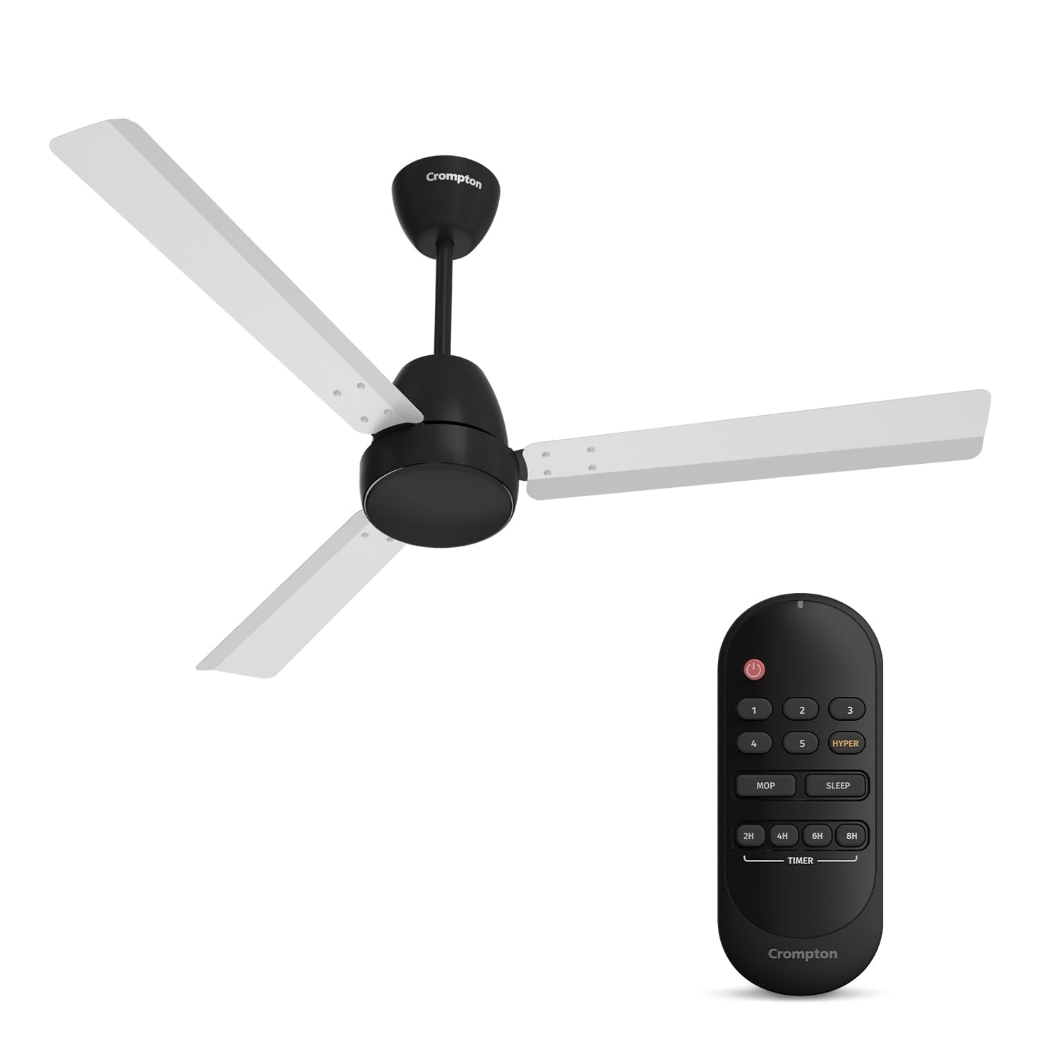 Crompton Energion Nucleoid 1200mm BLDC Ceiling Fan | Remote Control | BEE 5 Star Energy Rated | High Air Delivery | 4 Years Manufacturer Warranty | Silver White