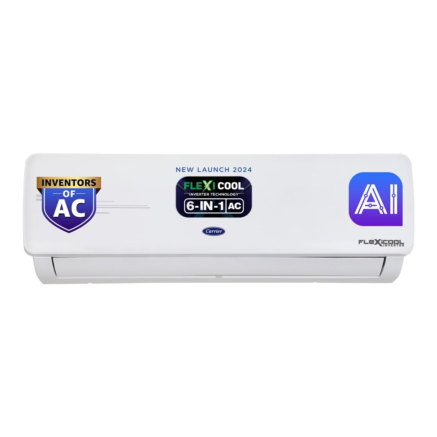 Carrier 1.5 Ton 3 Star Wi-Fi Smart Flexicool Inverter Split AC (Copper, Convertible 6-in-1 Cooling,Smart Energy Display, HD & PM 2.5 Filter, ESTER EDGE FXi (Wi-Fi), CAI18EE3R35W0,White)