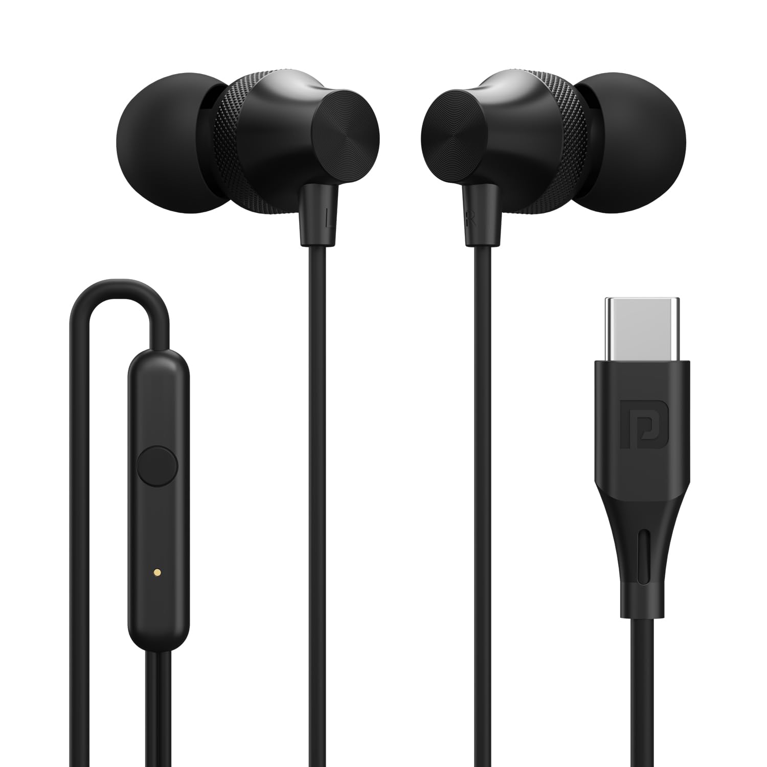 Portronics Conch Beat C in Ear Wired Earphones with Mic, Type C Audio Jack, 10mm Driver, 1.2m TPE Anti Tangle Wire, in line Mic Controls, Powerful Audio, Metal Alloy Body, Wide Compatibility(Silver)