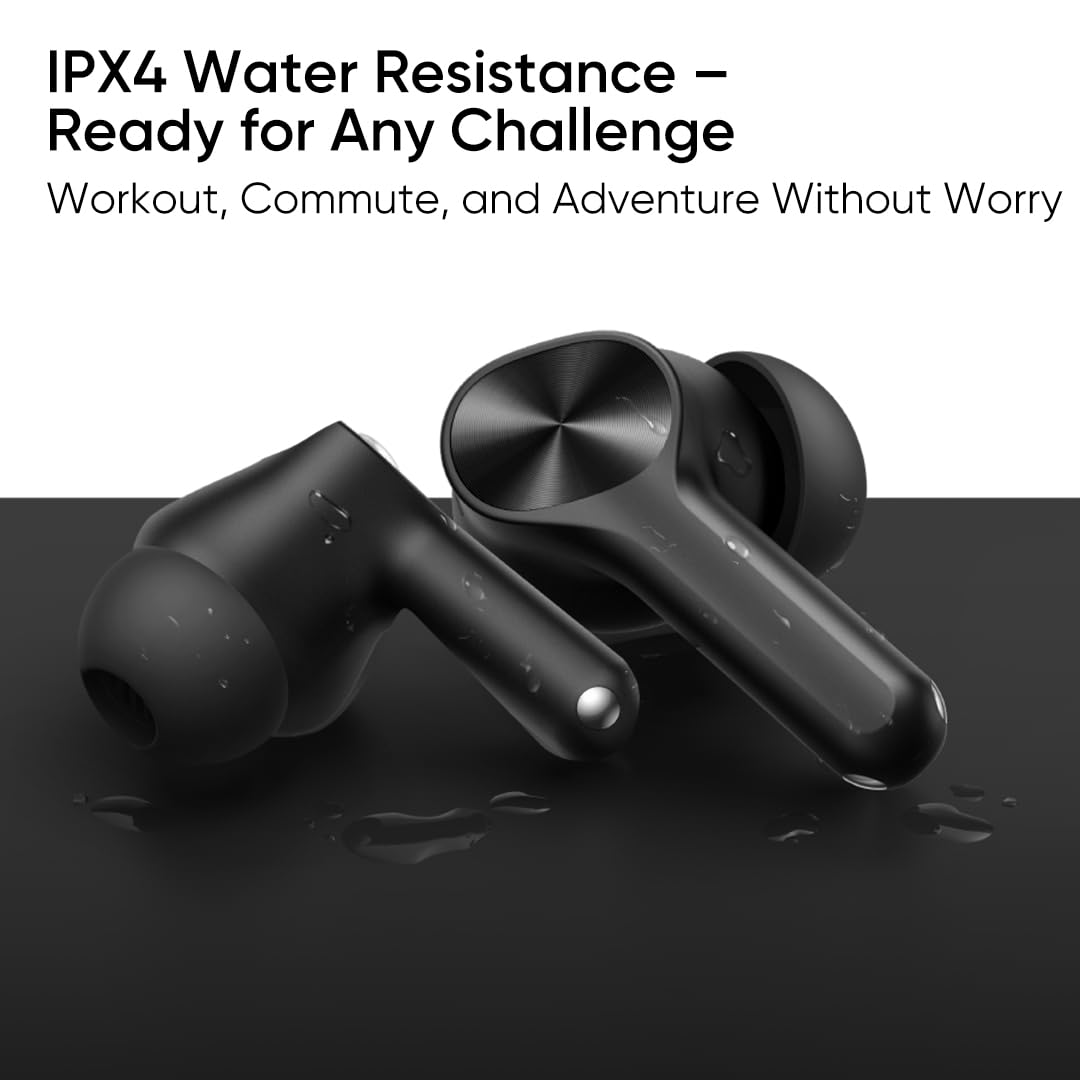realme Buds T200 Lite Bluetooth in Ear Earbuds,4 Mic, AI ENC for Calls,48 Hours Total Playback with Fast Charging and Ultra Low Latency Gaming TWS,Google Fast Pair,with mic (Storm Grey)