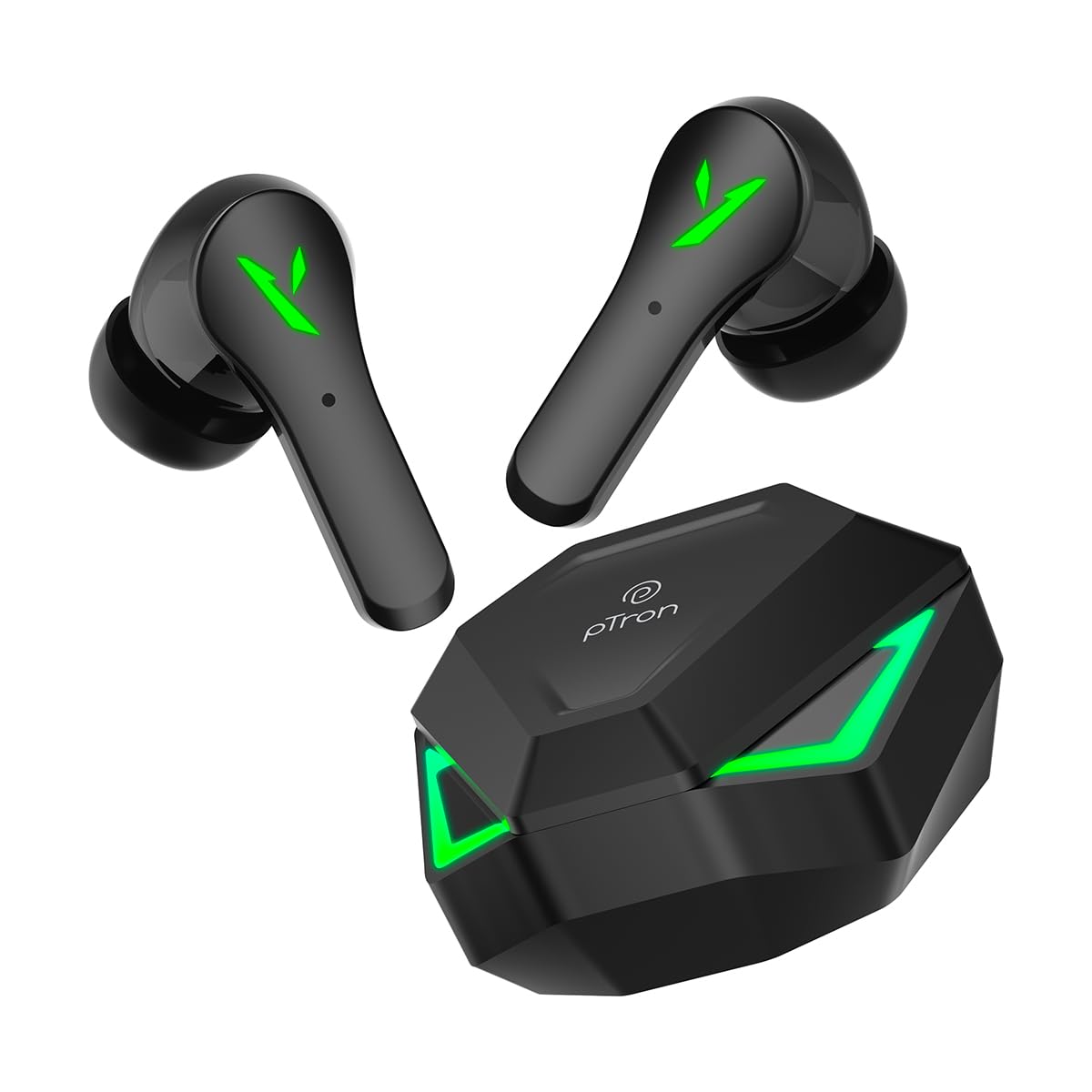 pTron Newly Launched Bassbuds Prism TWS Earbuds with 3D AudioScape, 45Hrs Playtime, TruTalk AI-ENC Calls, 50ms Low Latency Sync, BT5.3, Type-C Fast Charging, Voice Asst. & IPX5 Water Resistant (Blue)