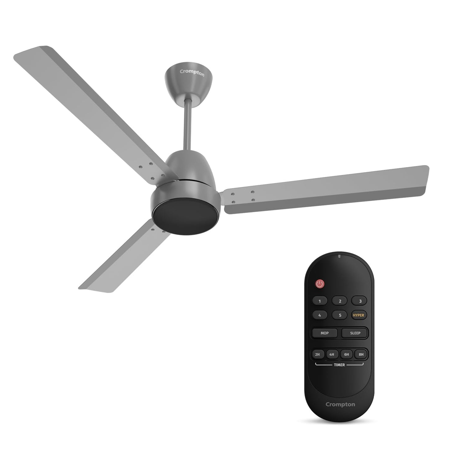 Crompton Energion Nucleoid 1200mm BLDC Ceiling Fan | Remote Control | BEE 5 Star Energy Rated | High Air Delivery | 4 Years Manufacturer Warranty | Silver White