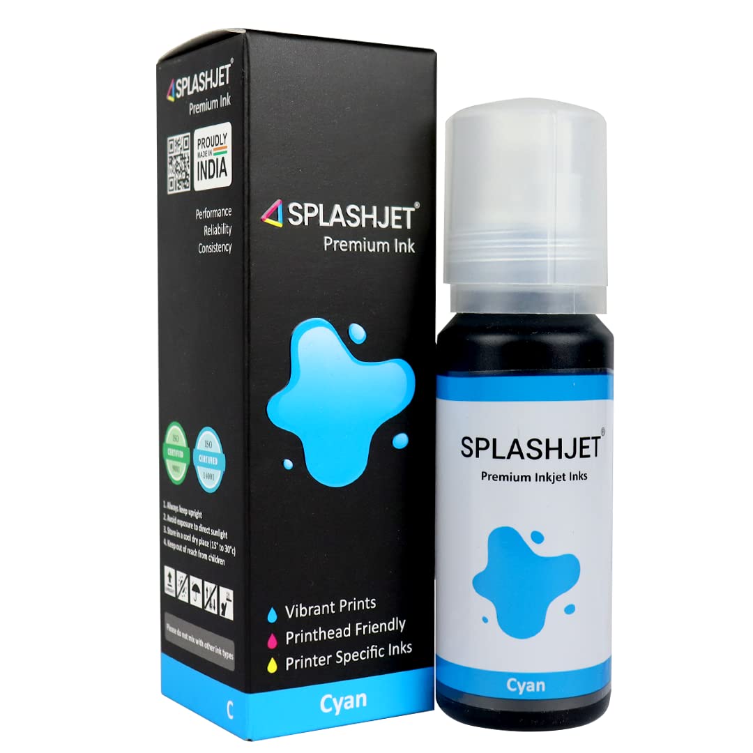 Splashjet 003 Compatible Refill Ink for Epson L3110, L3150, L3250, L3252 L3115, L3116, L3101, L3210, L3215, L3216, L3151, L3152, L3156, L5190 Printer – (70gm x 4 Color) Set Box - 501737