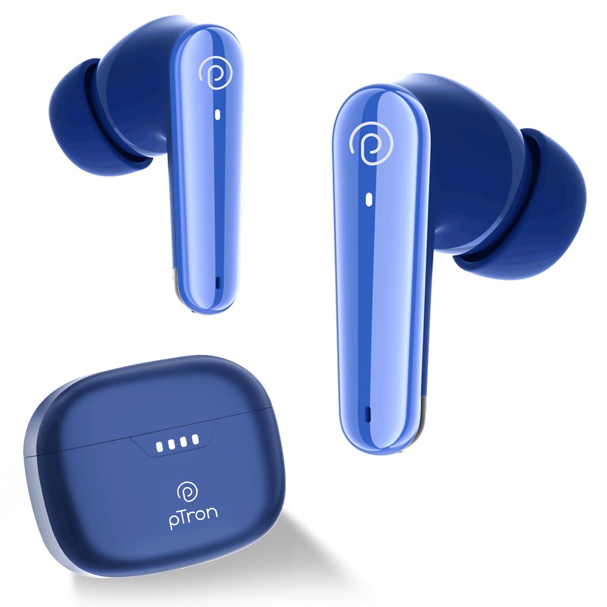 pTron Bassbuds Spark in-Ear TWS Earbuds with Stereo Sound, 40Hrs Playtime, Stereo Calls, Bluetooth V5.3 Headphones with Quick Pairing, Touch Control, Voice Assistant, Type C Charging & IPX5 (Black)