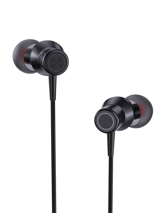amazon basics EP2 in Ear Type C Wired Earphones with Mic, Tangle Free 1.18 Metre Cable, Metallic Design, 10mm Drivers, in Line Mic & Volume Controller (Black)