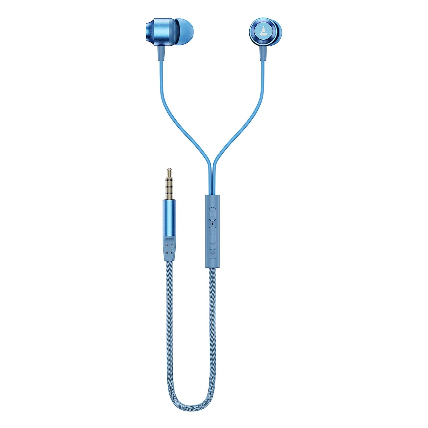 boAt Bassheads 162 V2 Wired in Ear Phones with 10Mm Drivers, Metallic Earbuds, Integrated Controls, in-Line Microphone, Ergonomic Fit, Braided Cable & 3.5Mm Jack(Bold Black)