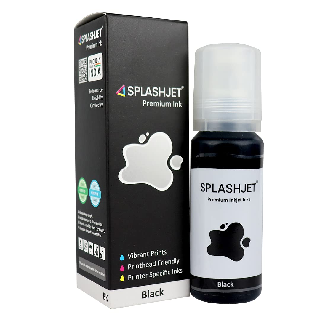 Splashjet 003 Compatible Refill Ink for Epson L3110, L3150, L3250, L3252 L3115, L3116, L3101, L3210, L3215, L3216, L3151, L3152, L3156, L5190 Printer – (70gm x 4 Color) Set Box - 501737