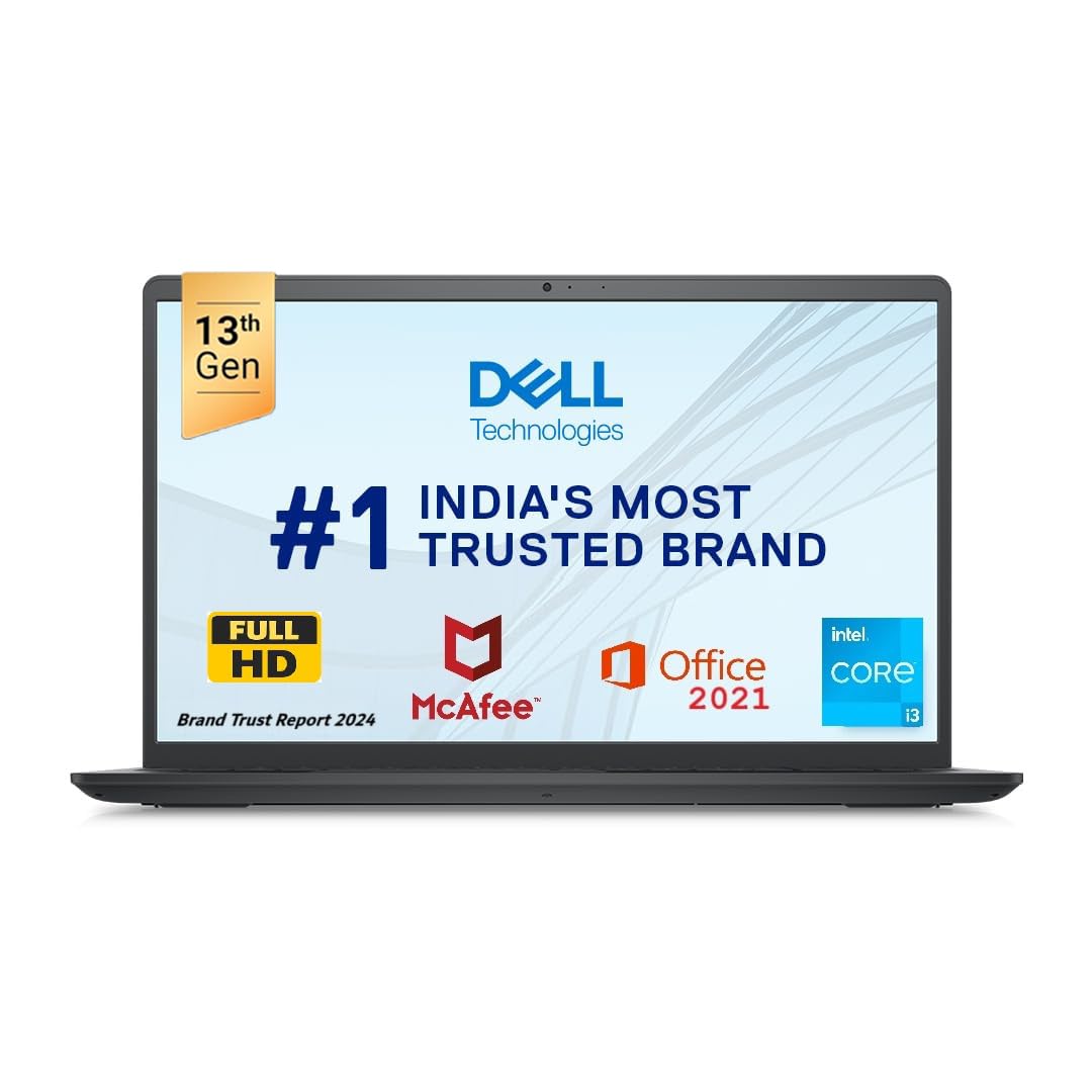 Dell Inspiron 3530 13th Gen Laptop, Intel Core i3-1305U, 8GB, 512GB SSD, 15.6" (39.62cm) FHD AG 120Hz 250 nits Display, Windows 11 + MSO'21 & McAfee 15 Month, Platinum Silver, Thin & Light- 1.62kg