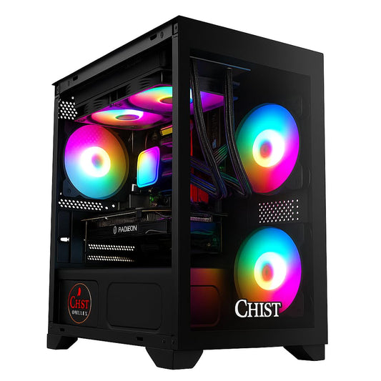 CHIST Workstation RYZEN 7 5700X (8 cores 16 Threads,DDR4 32GB Ram,1TB NVMe SSD, RX 6500 XT DDR6 4GB Graphic Card, 650W PSU Liquid Cooler 3 RGB Fan Windows 11 Pro WI-FI Bluetooth)
