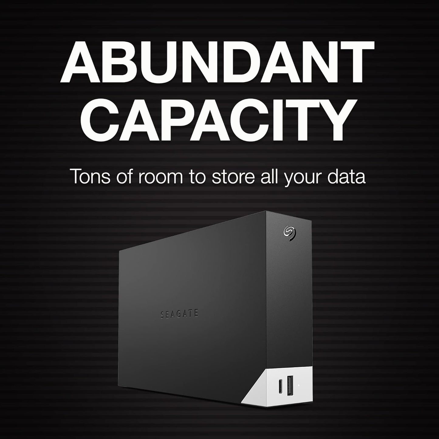 Seagate One Touch Hub 8TB Desktop External HDD USB-C & USB 3.0 Port, with 3 yr Data Recovery Services, for Computer PC Laptop Mac, 6 Month Mylio Create and Dropbox Plan (STLC8000400), Black