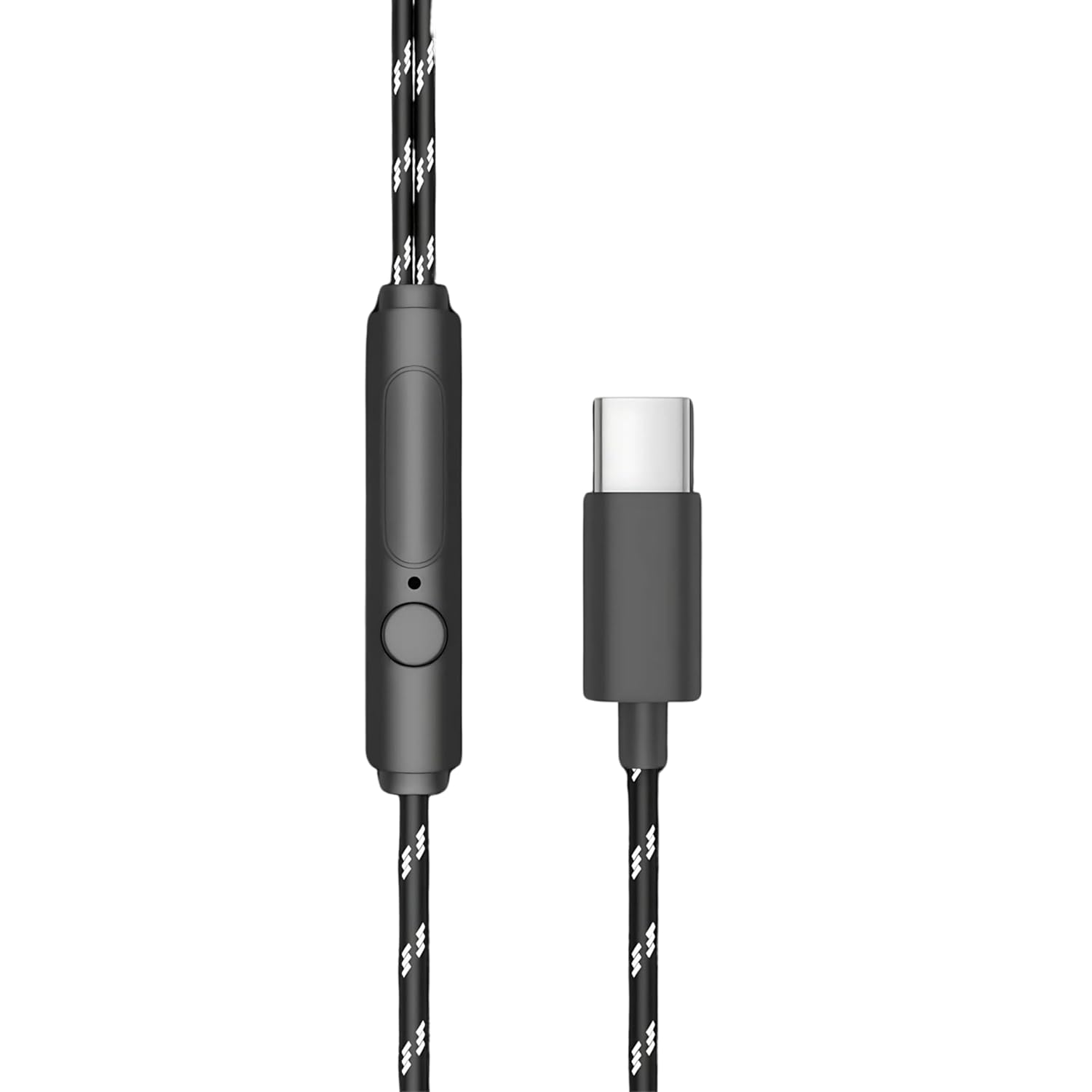 GEARZTOUCH Blast-C Type C Wired Earphone with Powerful HD Mic for Clear Sound, in-Line Volume Controller & Noise Cancellation Compatible with only TypeC Jacks in Mobiles- ZETBLACK