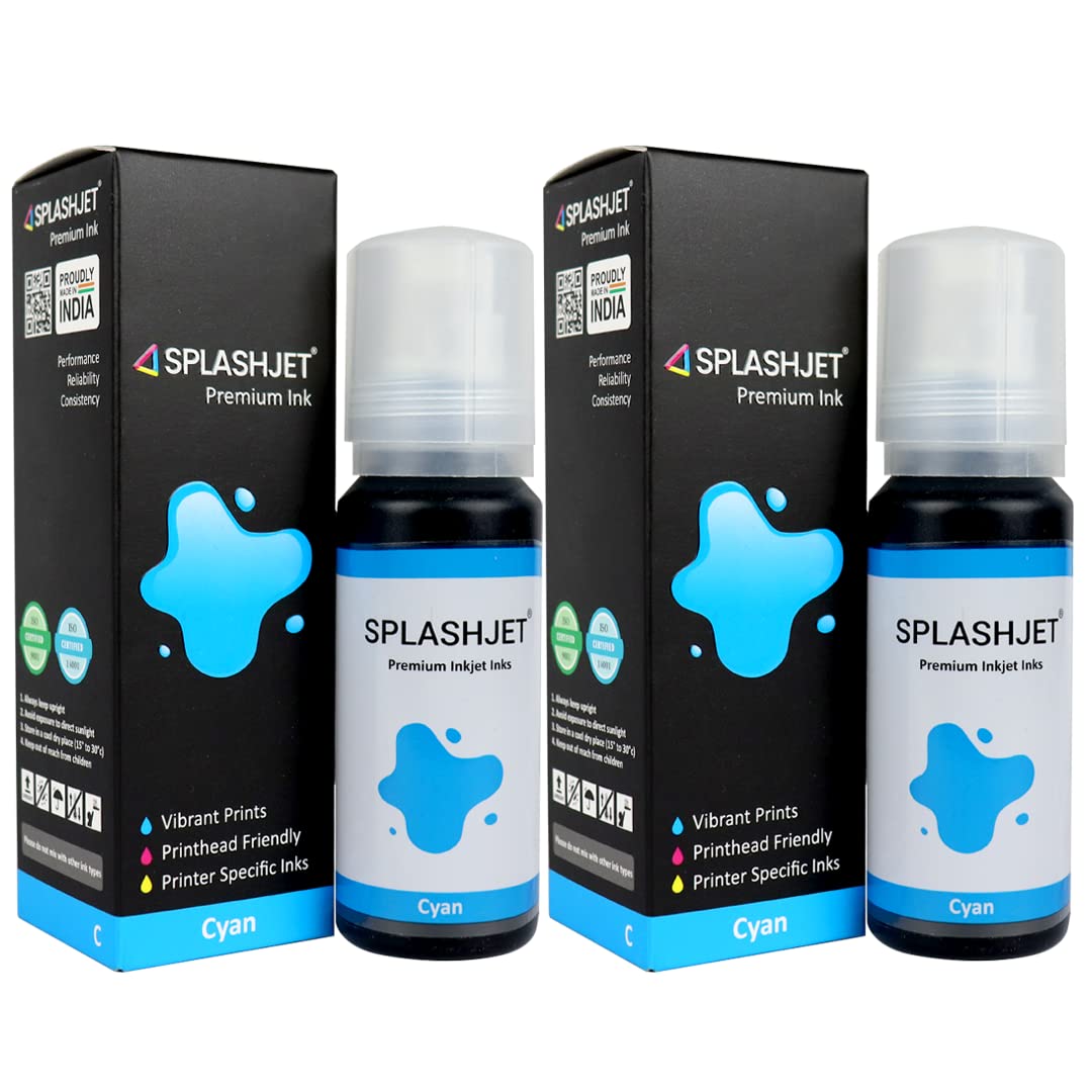 Splashjet 003 Compatible Refill Ink for Epson L3110, L3150, L3250, L3252 L3115, L3116, L3101, L3210, L3215, L3216, L3151, L3152, L3156, L5190 Printer – (70gm x 4 Color) Set Box - 501737