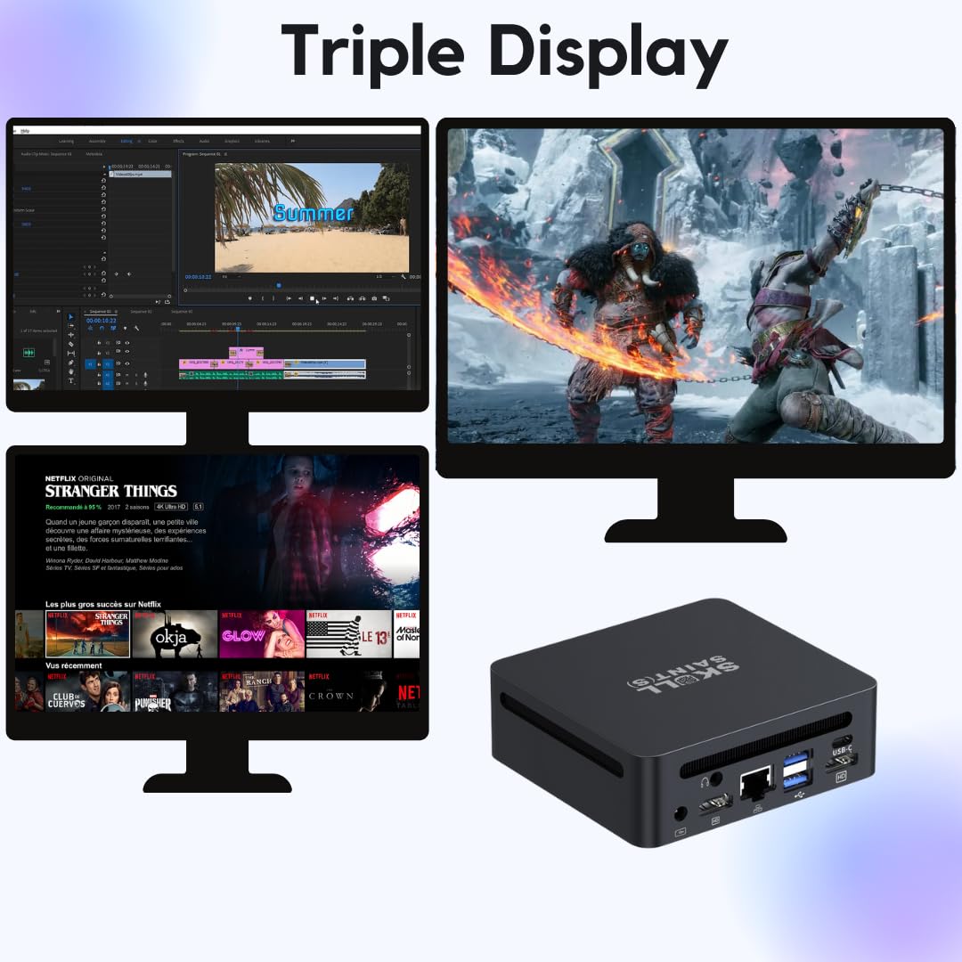 SKULLSAINTS CoreX Mini PC Powered by Ryzen 7 4800H (8C, 16T), Triple Display Support, Wi-Fi 6, Bluetooth 5.2, Expandable RAM & Storage (Silver, Ryzen 7 4800H, 1, TB, Windows 11 Pro, 32, GB)