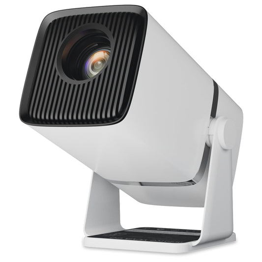 WZATCO Yuva Go Plus, Full HD 1080p Native, Android 13.0 Smart Home Projector 4k Ultra HD, Rotatable Design, Auto & 4D Keystone with Netflix, Prime etc, WiFi 6 & BT, Screen Mirroring, ARC, White