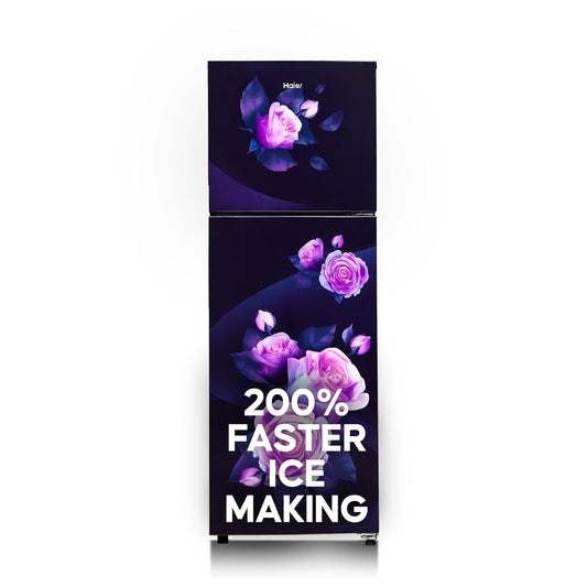 Haier 240L 2 Star Frost Free Top Mount Double Door Refrigerator|Cool Pad|200% Faster Ice Making in 49 Minutes (HEF-252EMR-P, Marine Rose)