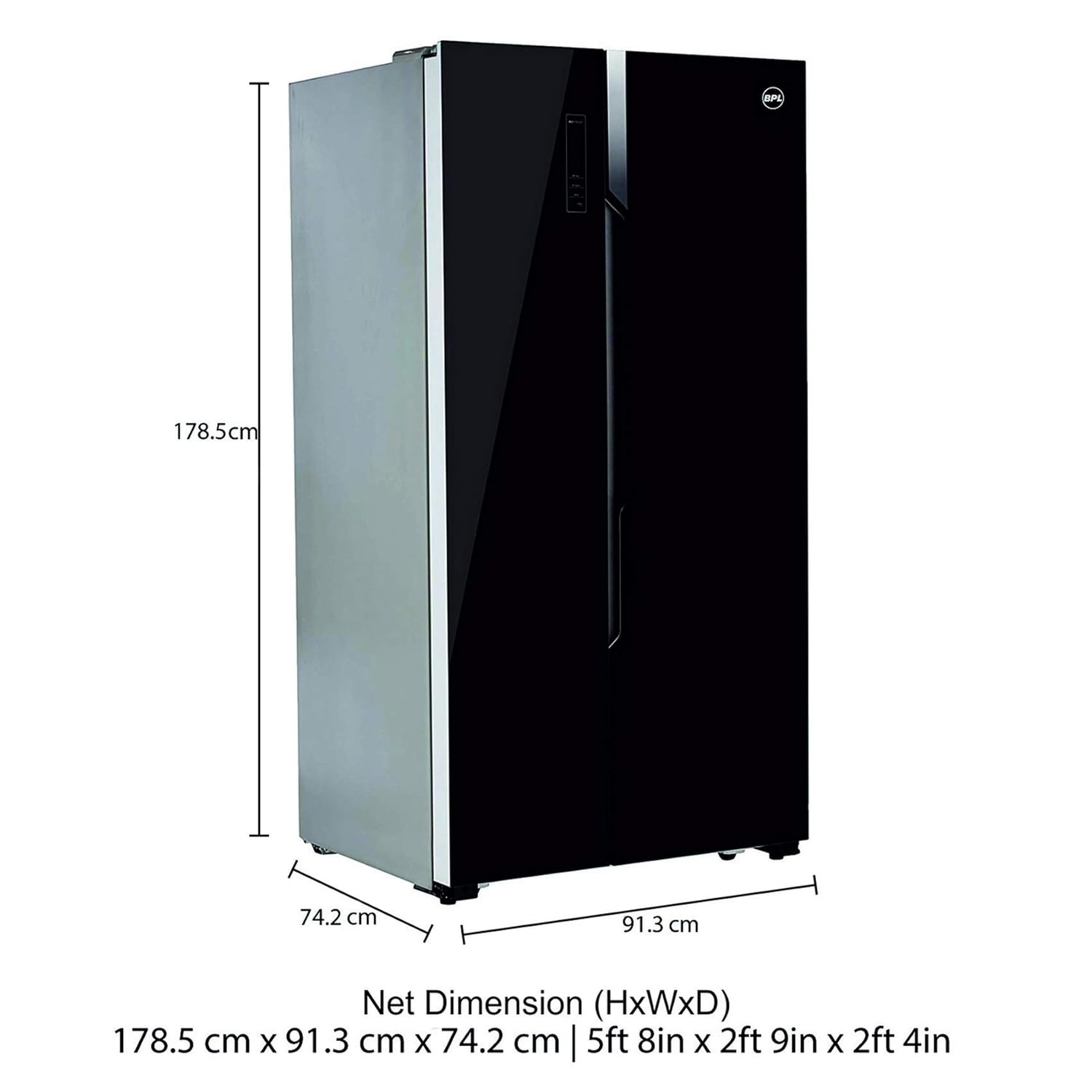 BPL 690 L Frost Free Side-by-Side Refrigerator(R690S2, Black)