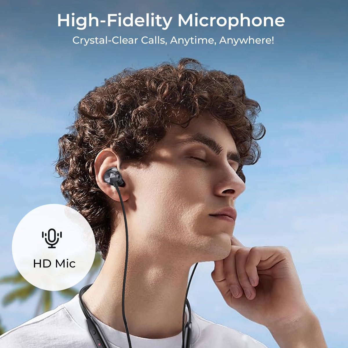 pTron Tangent Rush w/ 50Hrs Playtime, Pristine Sound, Dual-Device Pairing, Bluetooth 5.4 Wireless in-Ear Earphones with Mic, Voice Assistant, Type-C Fast Charging & IPX5 Water Resistant (Black)