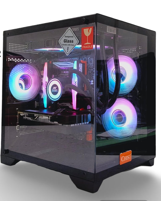 CHIST Gaming Desktop PC, Ryzen 5 5500 6-Core, 32GB DDR4, 1TB NVMe SSD, 6500XT 4GB DDR6 Graphics, Liquid Cooling Wi-Fi Bluetooth. Windows 11 pro.