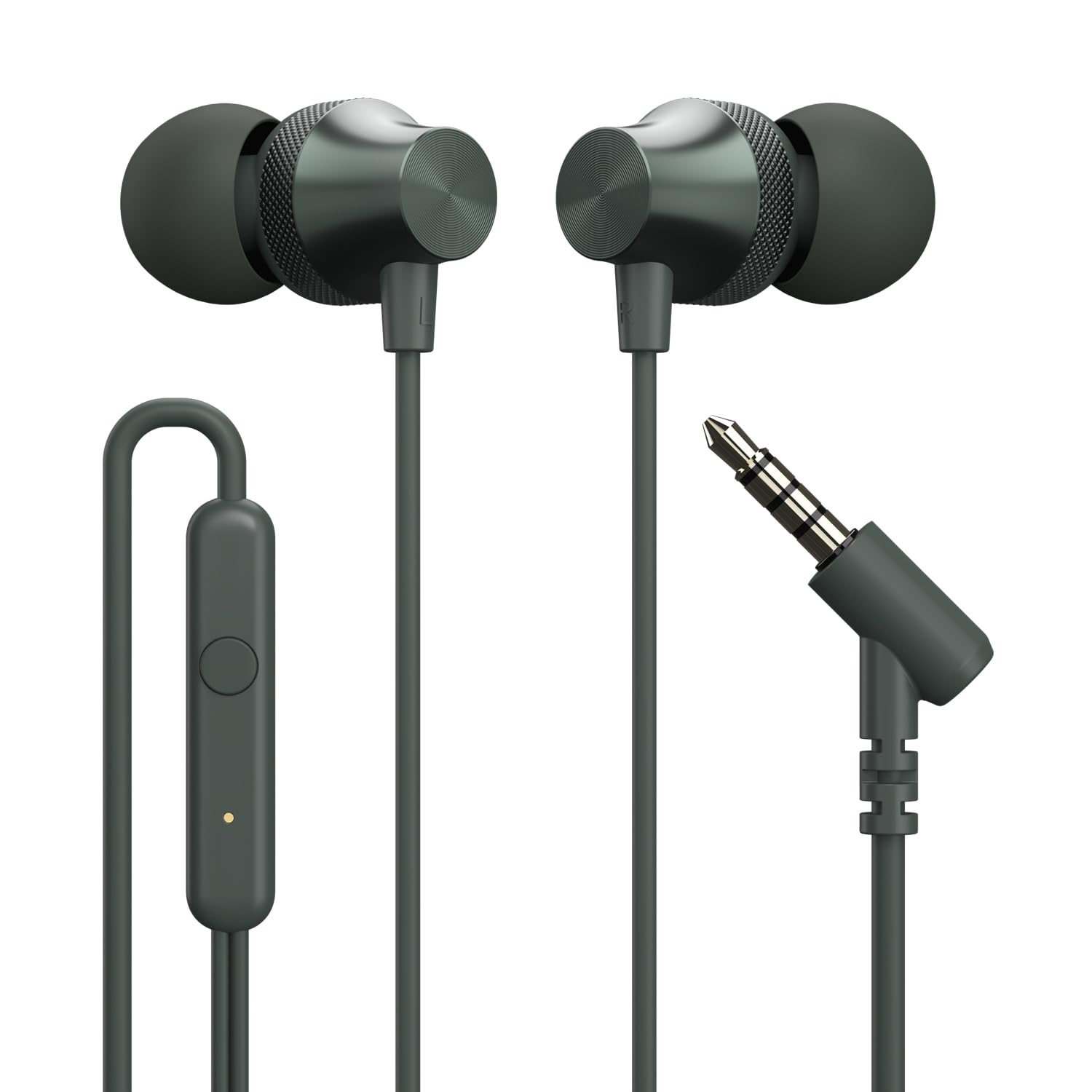 Portronics Conch Beat C in Ear Wired Earphones with Mic, Type C Audio Jack, 10mm Driver, 1.2m TPE Anti Tangle Wire, in line Mic Controls, Powerful Audio, Metal Alloy Body, Wide Compatibility(Silver)