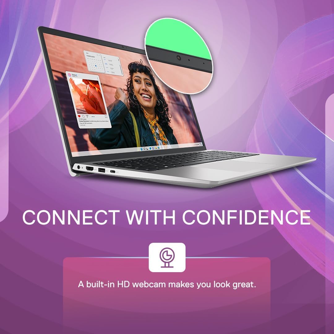 Dell Inspiron 3530 13th Gen Laptop, Intel Core i3-1305U, 8GB, 512GB SSD, 15.6" (39.62cm) FHD AG 120Hz 250 nits Display, Windows 11 + MSO'21 & McAfee 15 Month, Platinum Silver, Thin & Light- 1.62kg