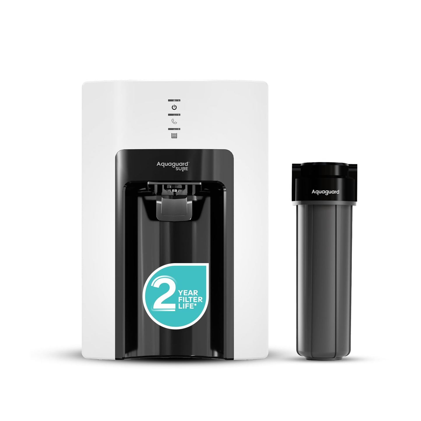 Aquaguard Sure Delight NXT RO+UV Water Purifier | Free Service Plan worth ₹2000 | India’s #1 Water Purifier | Suitable for Borewell, Tanker & Municipal Water | 30x Impurity Removal vs Local Purifiers