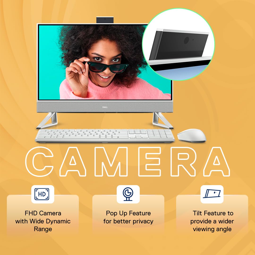 Dell 24" All-in-One PC (5420), 13th Gen Intel i7-1355U, 16GB DDR4, 1TB SSD, 23.8" FHD AG Narrow Border Touch, Pro Wireless Keyboard + Mouse, Pearl White with Fabric Cover,Win11 + Office H&S 2021