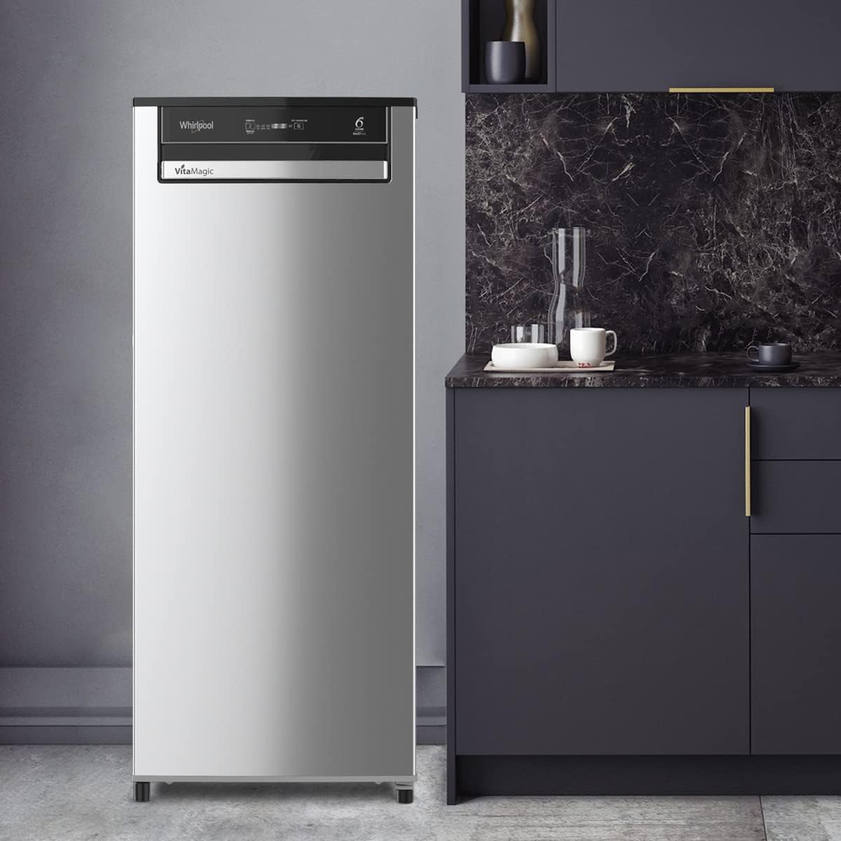 Whirlpool 192 L 3 Star Vitamagic PRO Frost Free Direct-Cool Single Door Refrigerator (215 VMPRO PRM 3S RADIANT STEEL-Z Fridge, Silver, Auto Defrost Technology)
