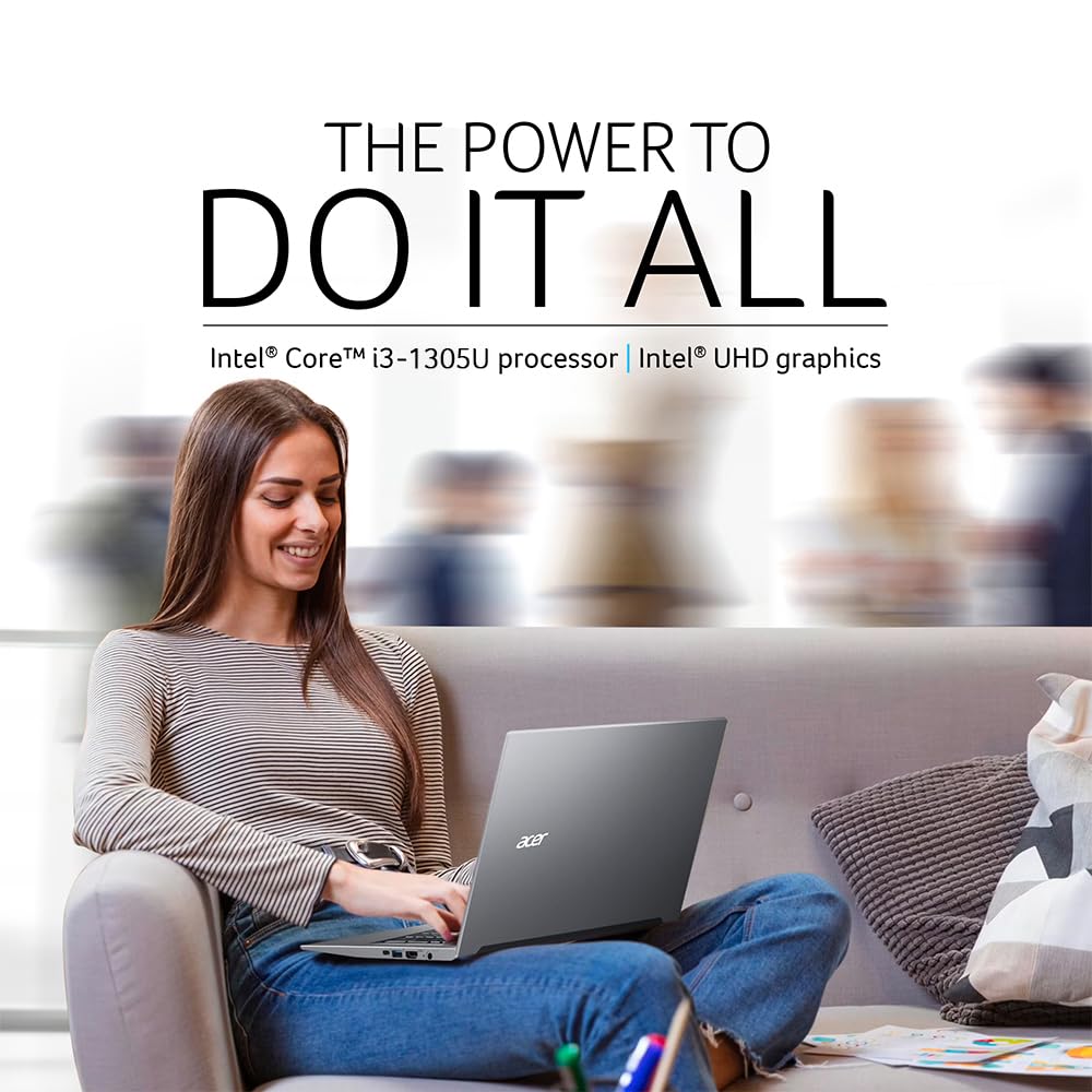 Acer Aspire Lite,13th Gen, Intel Core i3-1305U, 16GB RAM, 512GB SSD, Full HD, 15.6"/39.62cm, Windows 11 Home, Steel Gray, 1.59KG, AL15-53, Metal Body, 36 WHR, Thin and Light Premium Laptop