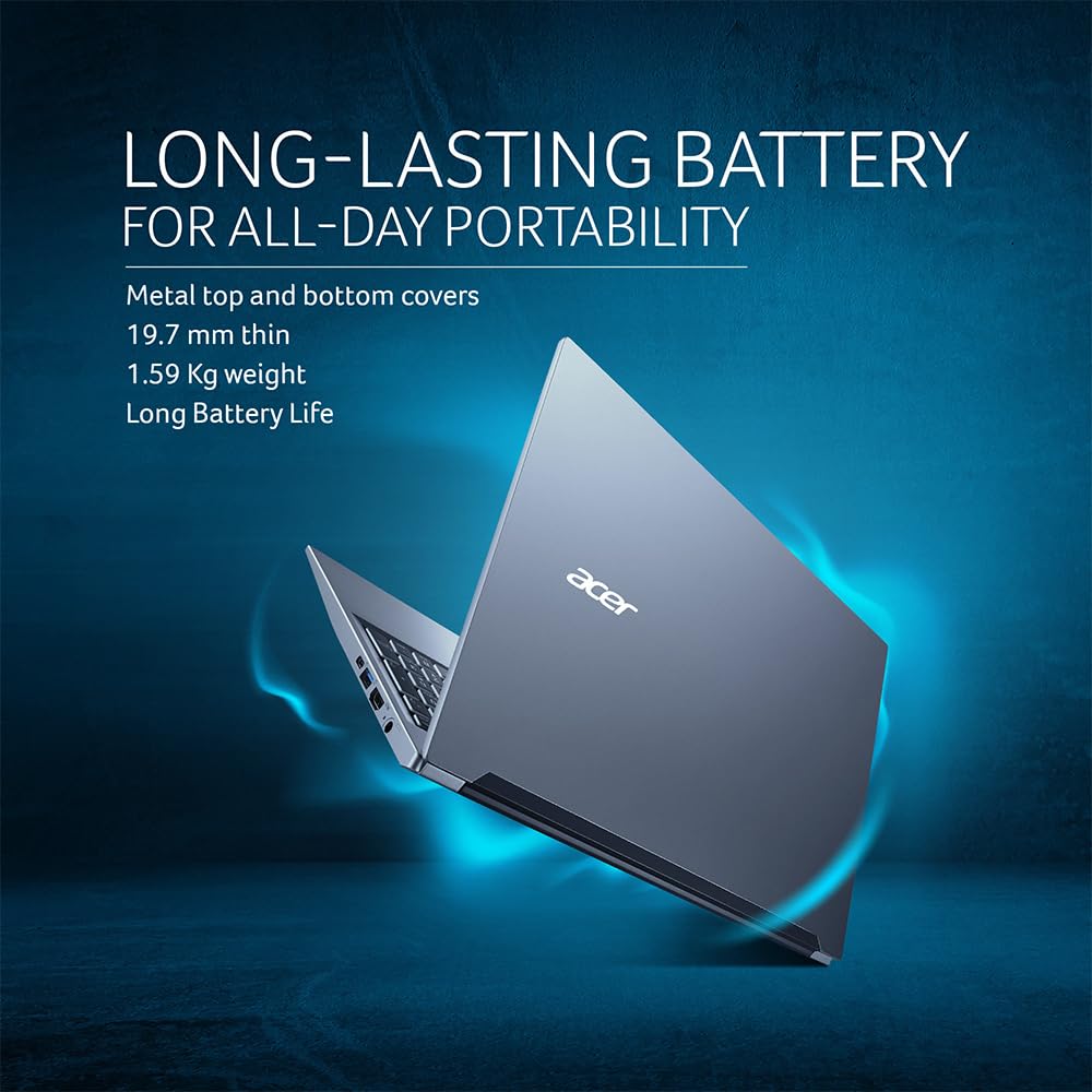 Acer Aspire Lite,13th Gen, Intel Core i3-1305U, 16GB RAM, 512GB SSD, Full HD, 15.6"/39.62cm, Windows 11 Home, Steel Gray, 1.59KG, AL15-53, Metal Body, 36 WHR, Thin and Light Premium Laptop